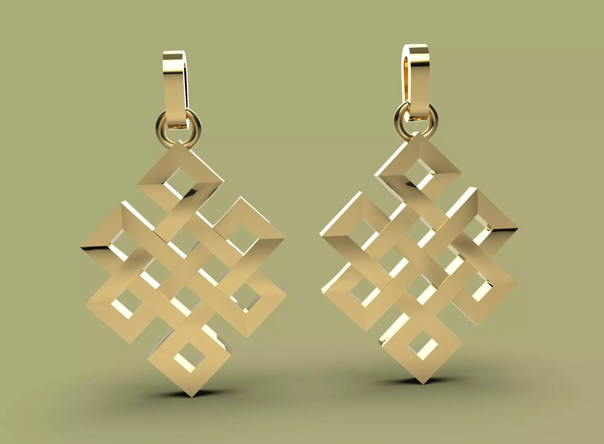 Pendent and earing 3D print model