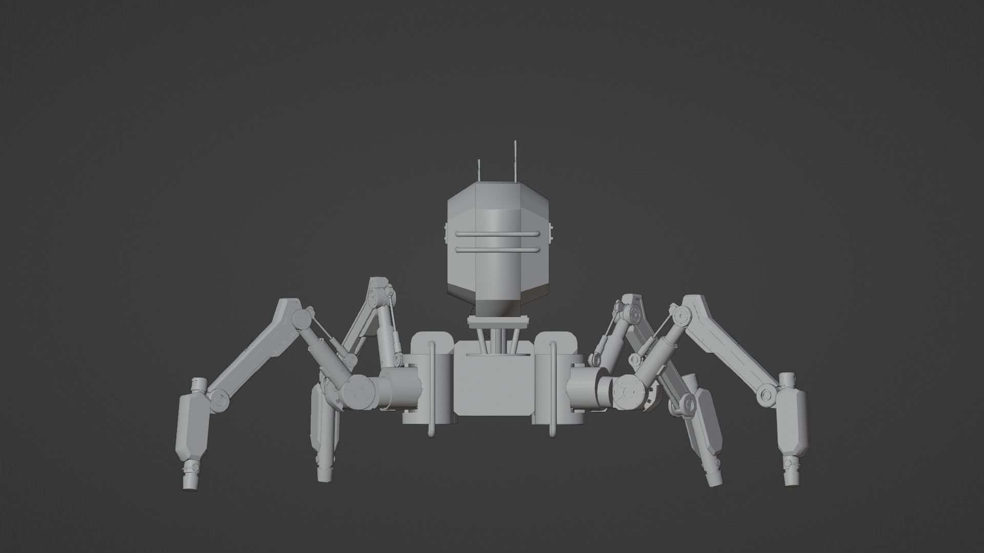 Spider Battle Robot Low-poly 3D model_10