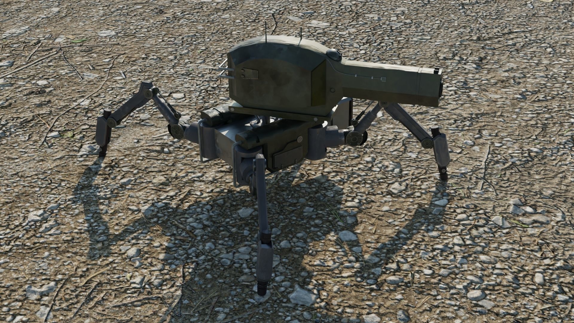 Spider Battle Robot Low-poly 3D model_4