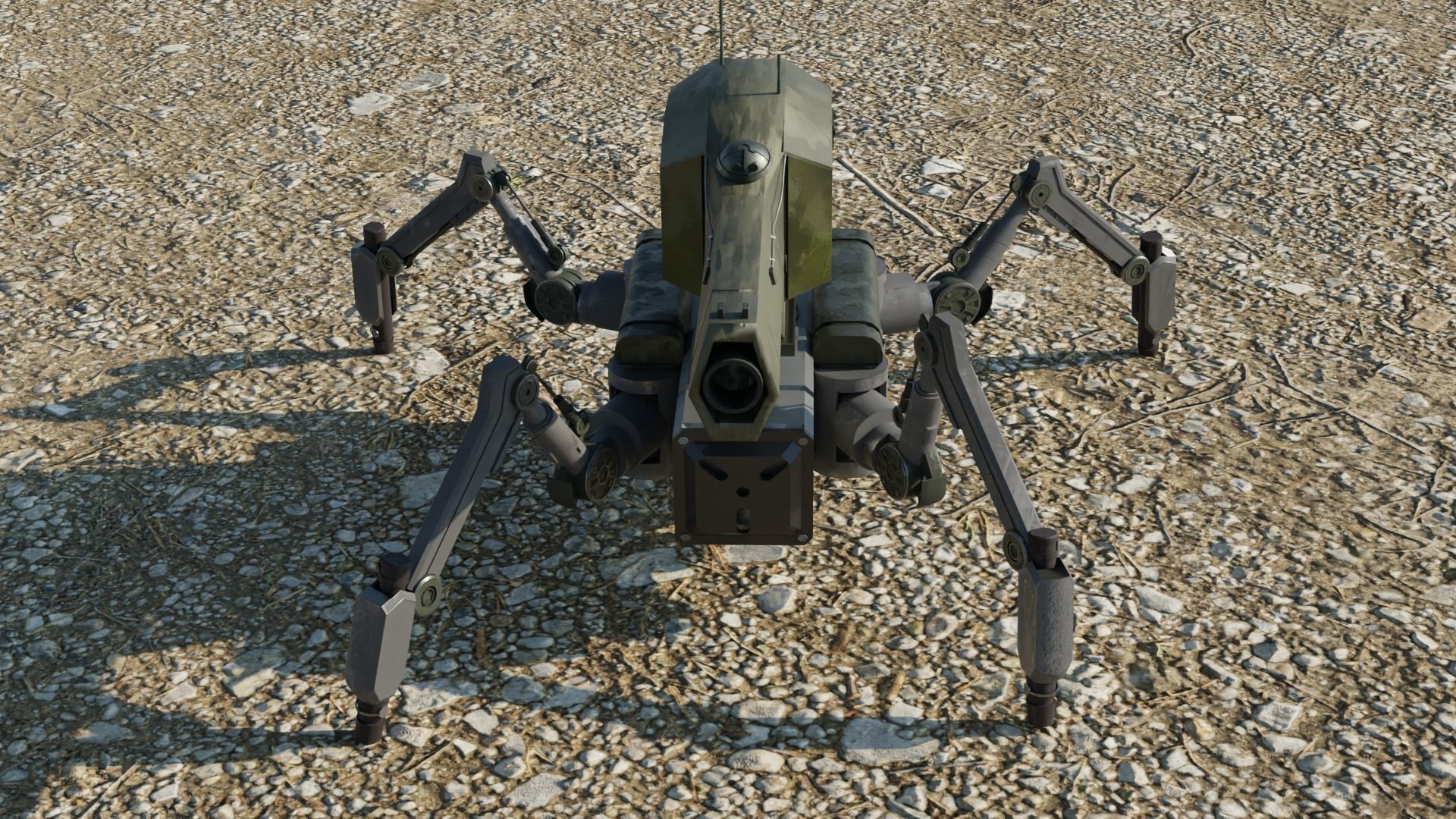 Spider Battle Robot Low-poly 3D model_2