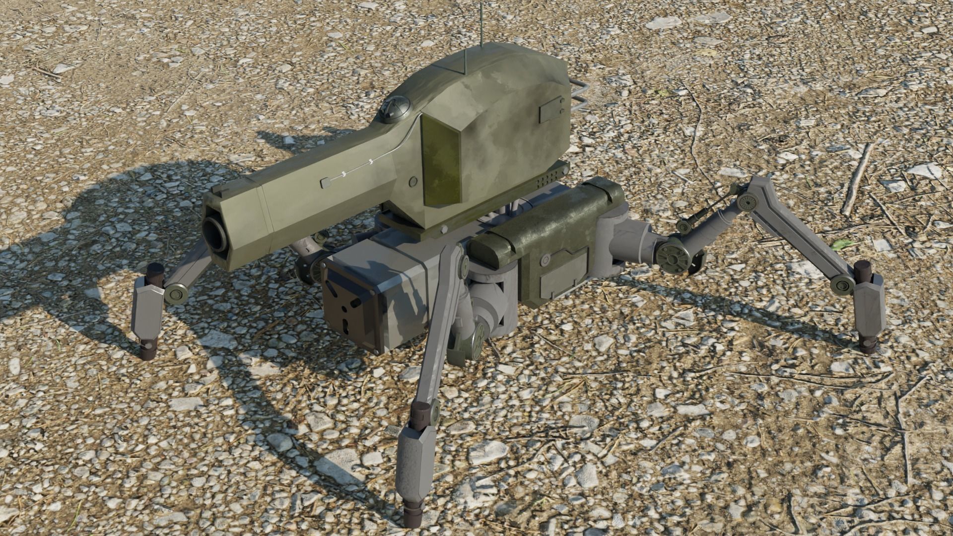 Spider Battle Robot Low-poly 3D model_1