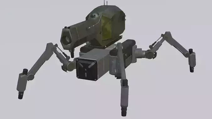 Spider Battle Robot Low-poly 3D model