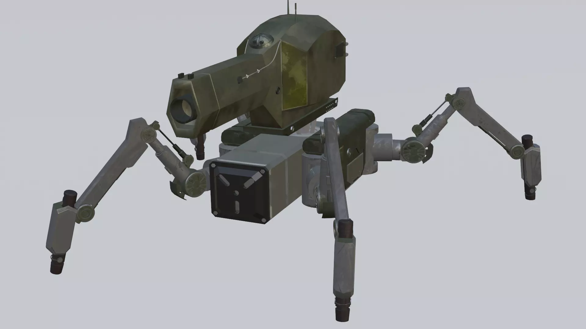 Spider Battle Robot Low-poly 3D model_0