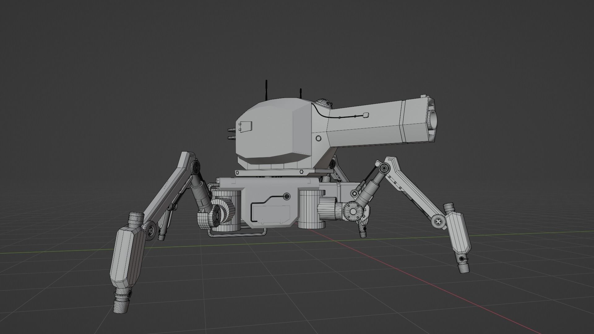 Spider Battle Robot Low-poly 3D model_6