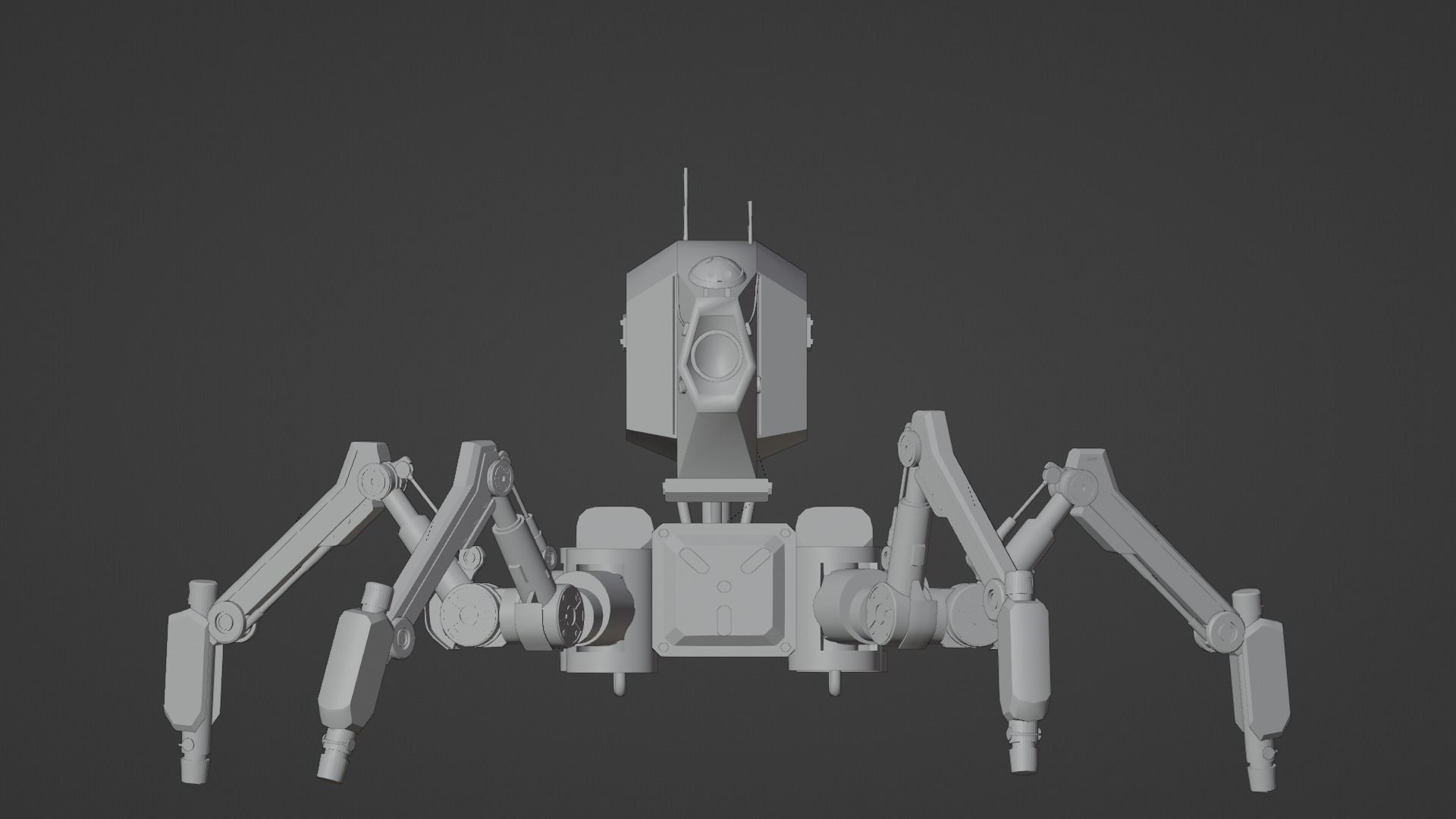 Spider Battle Robot Low-poly 3D model_9