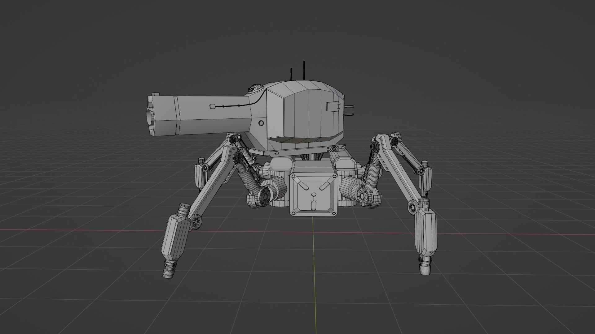 Spider Battle Robot Low-poly 3D model_5