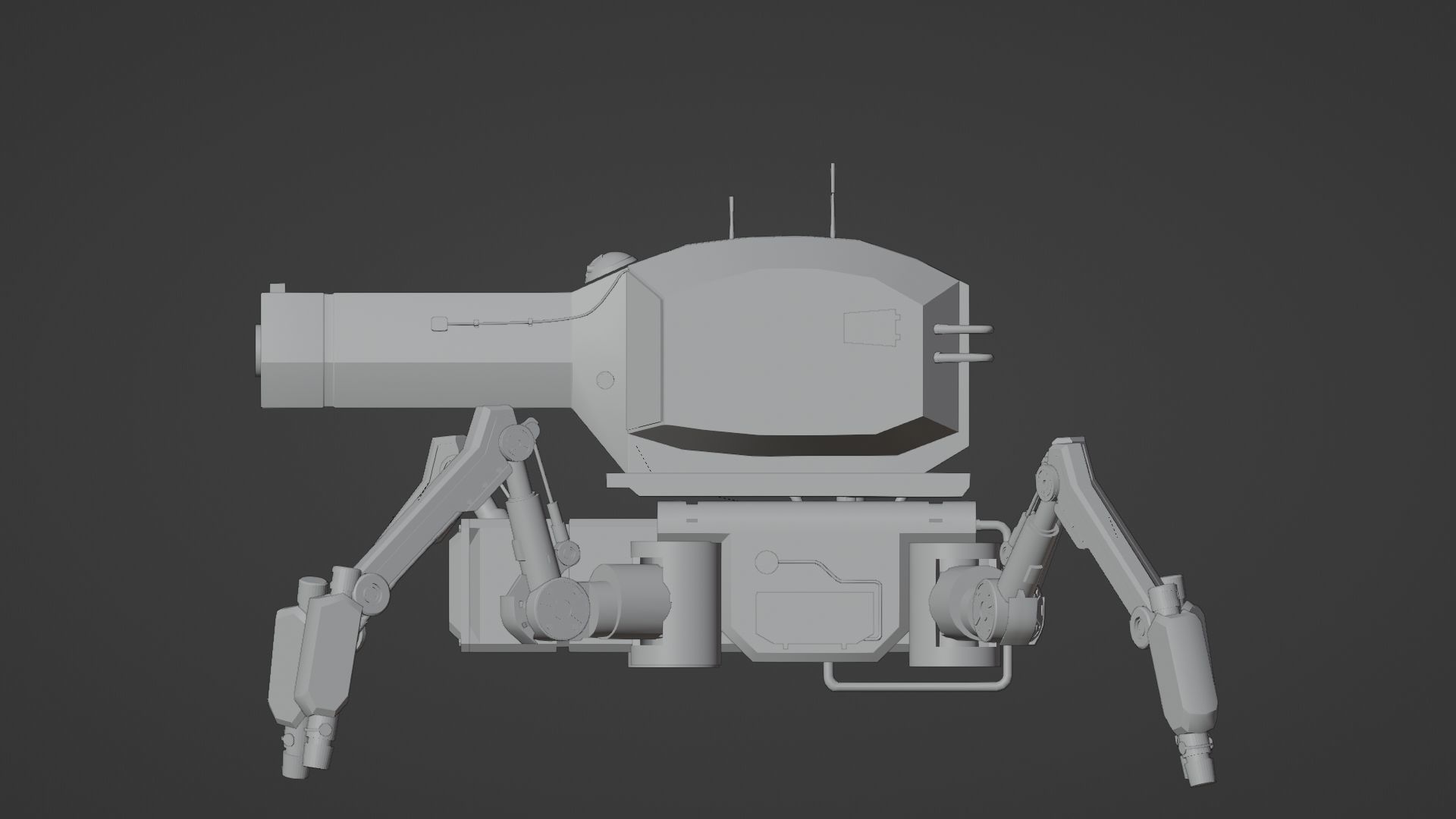 Spider Battle Robot Low-poly 3D model_8