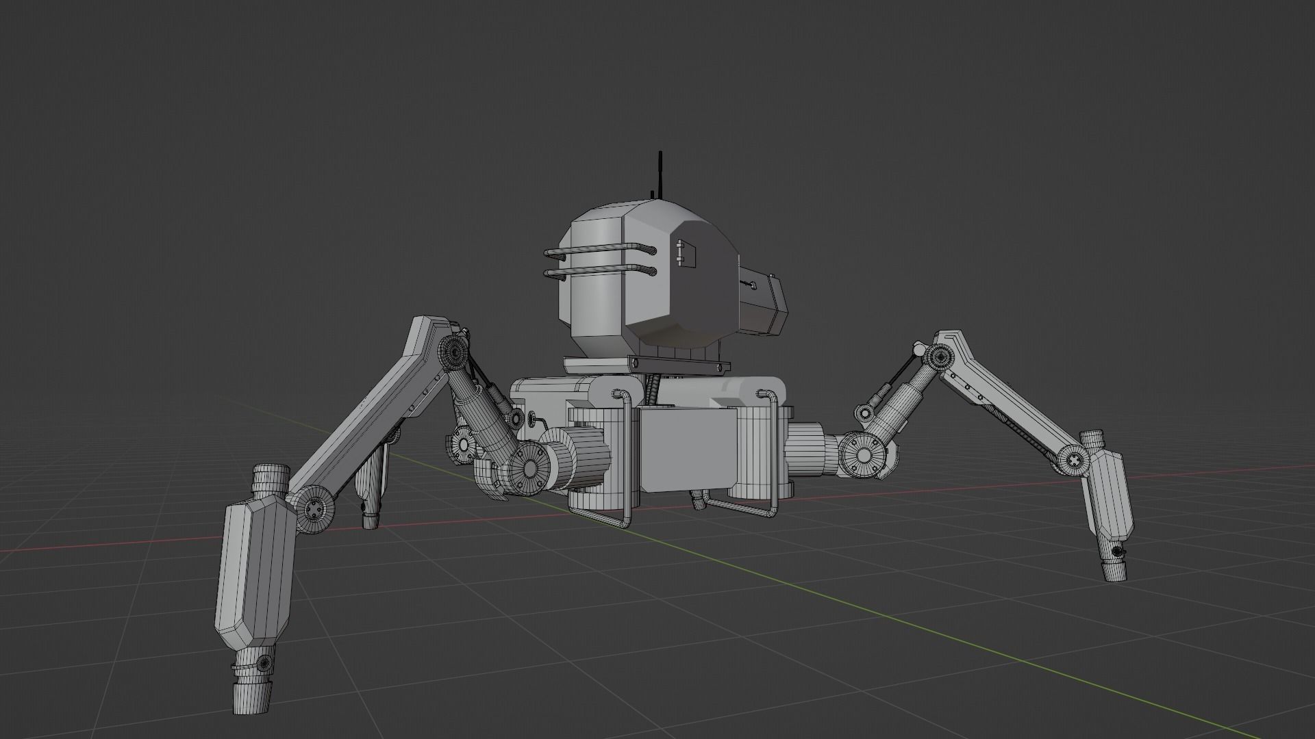 Spider Battle Robot Low-poly 3D model_7