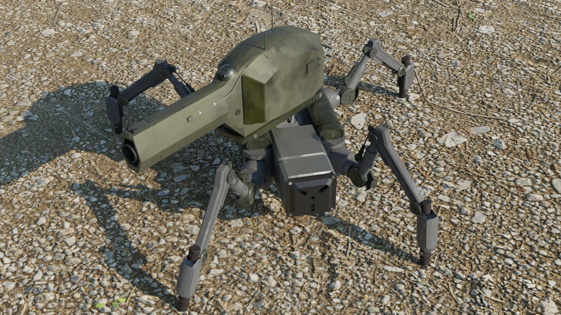 Spider Battle Robot Low-poly 3D model_3