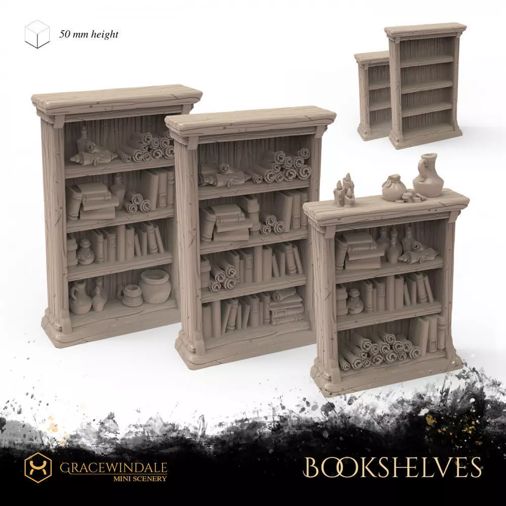 Bookshelves 3D print model_0