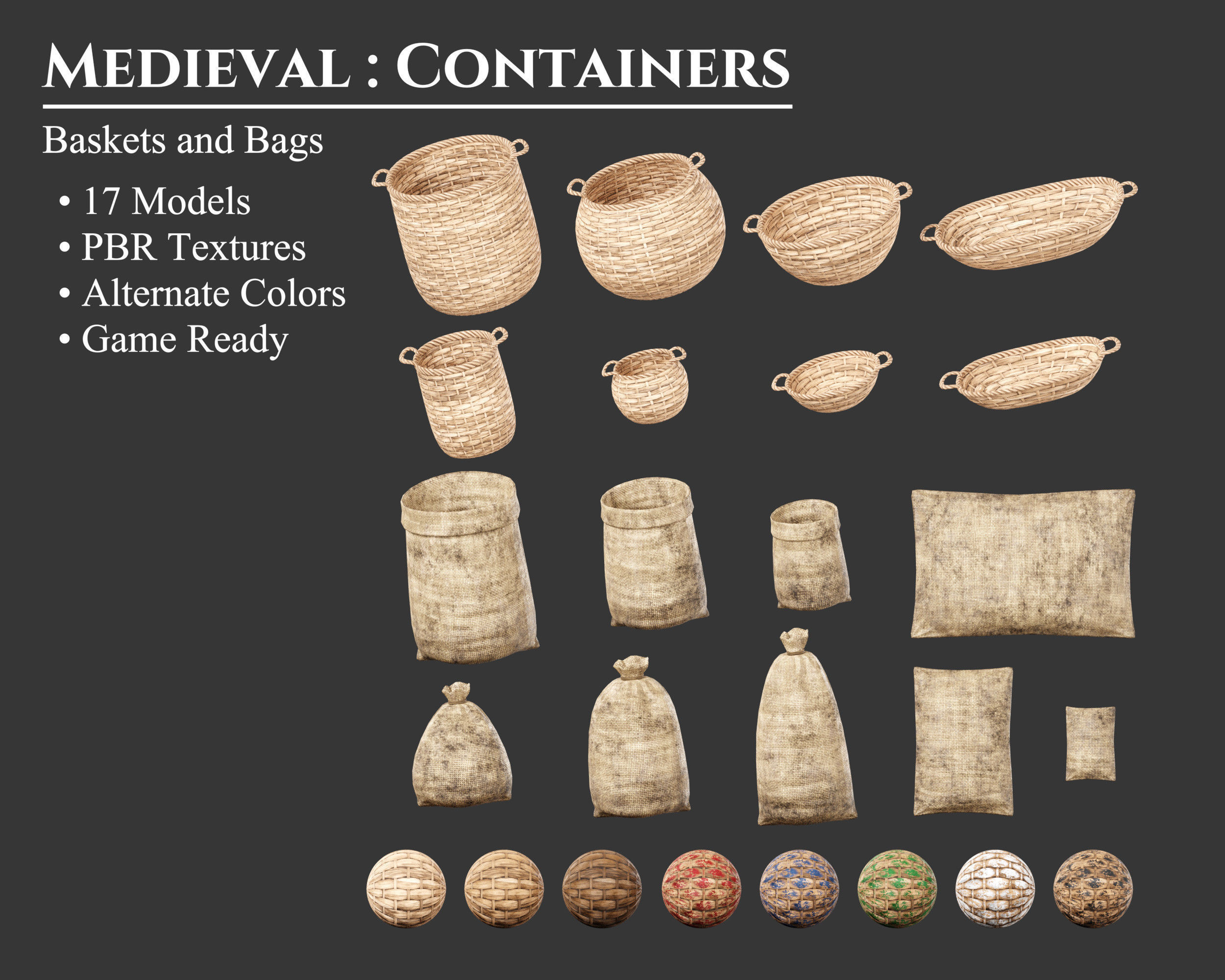 Medieval Collection Containers Baskets and Bags _1
