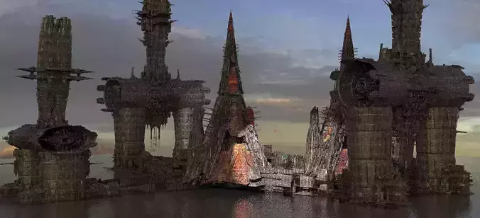 Sci-Fi Emperor Ruler Observatory  structures bridge Kit bash