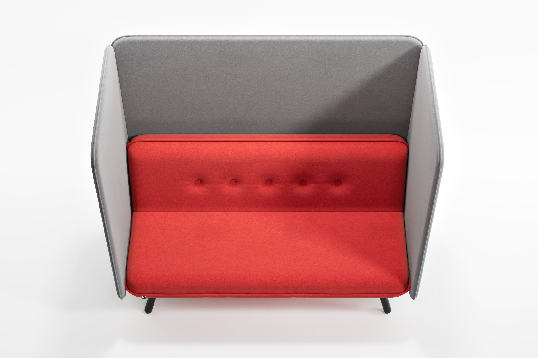 Two Seater Sofa with Writing Acoustic Screen - Koenig Neurath 3D model_1