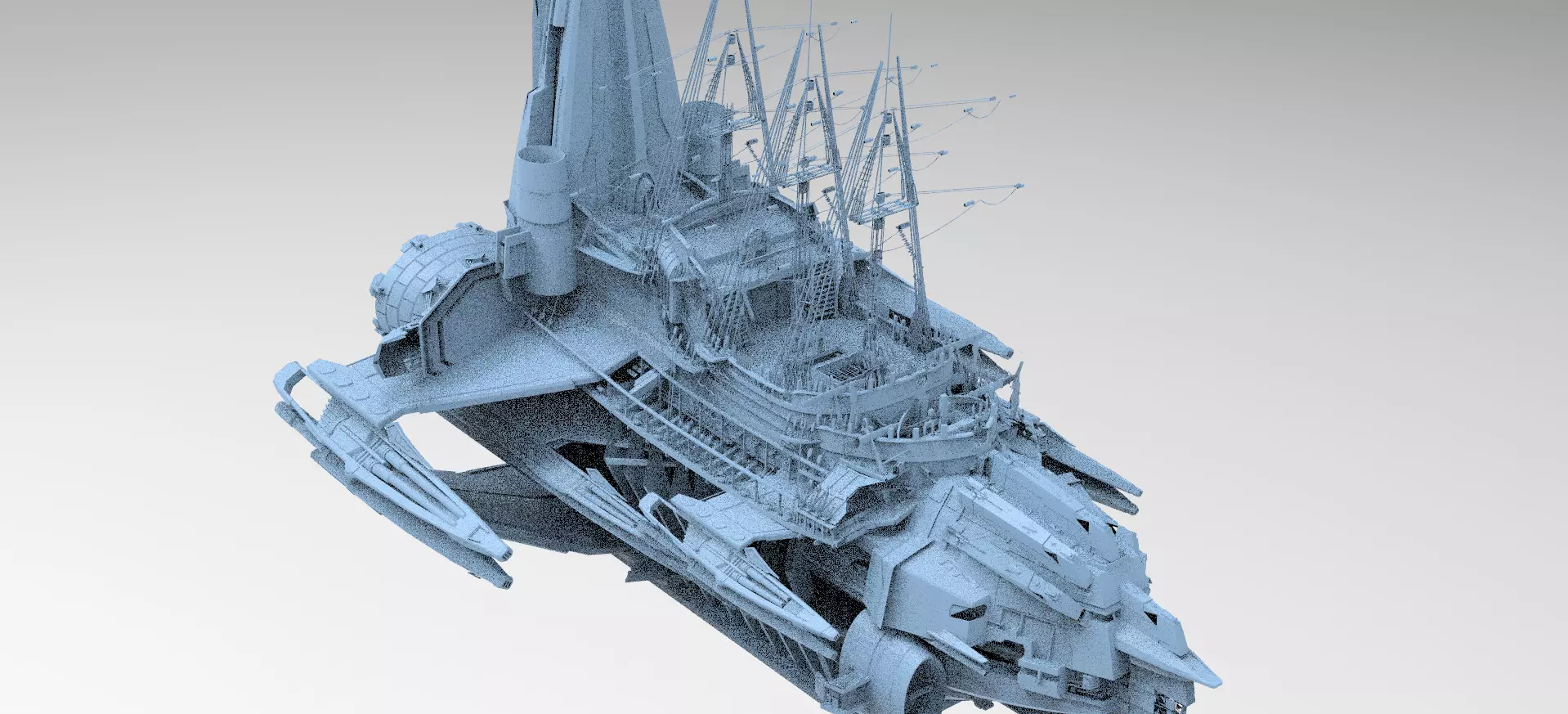 Sci-Fi  Fusion airship 1 3D model_0