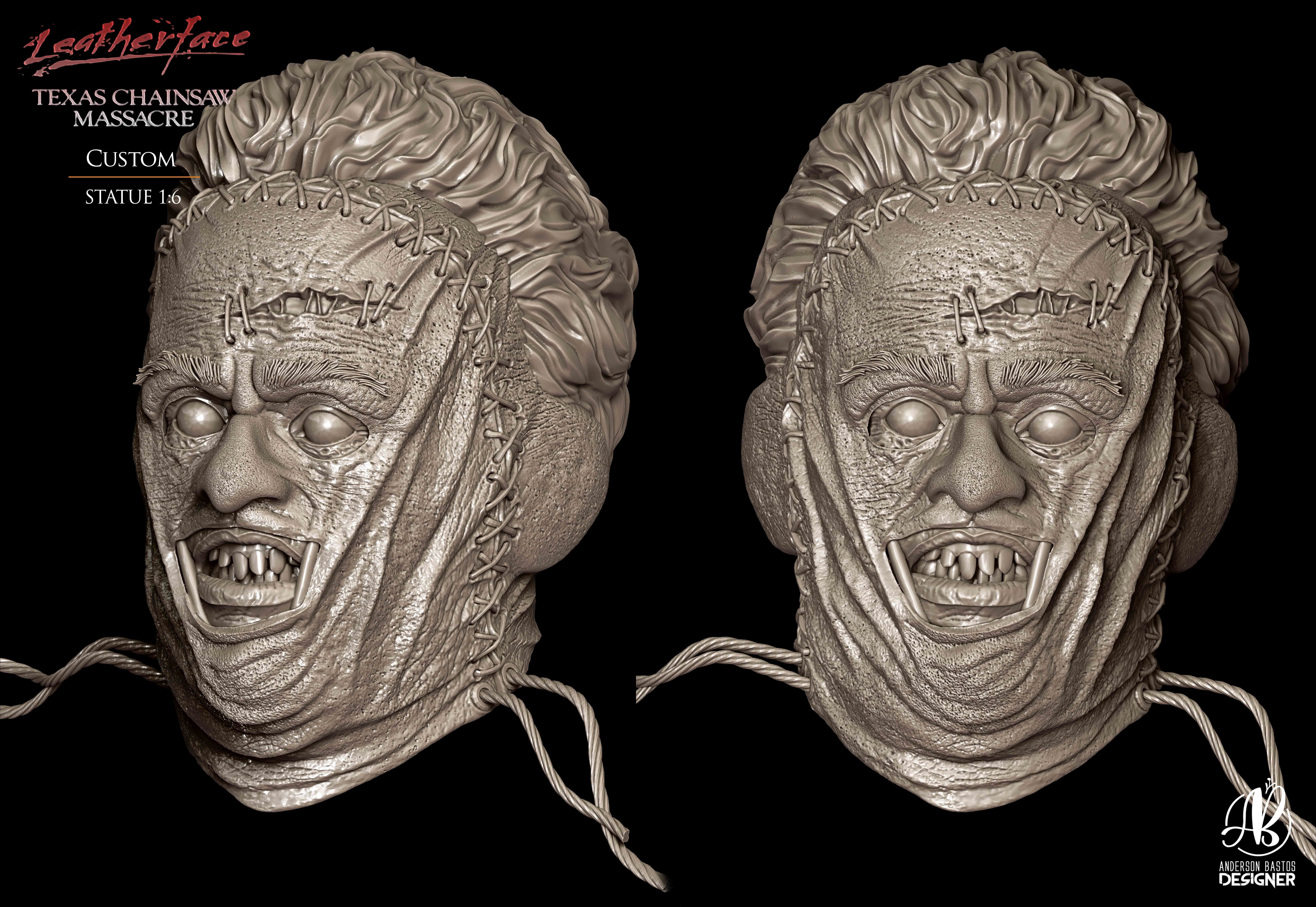 Leatherface statue  3D print model_7