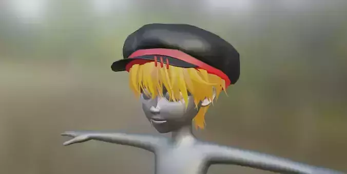 Hair FBX prefab zepeto 3D Item file template 3D model