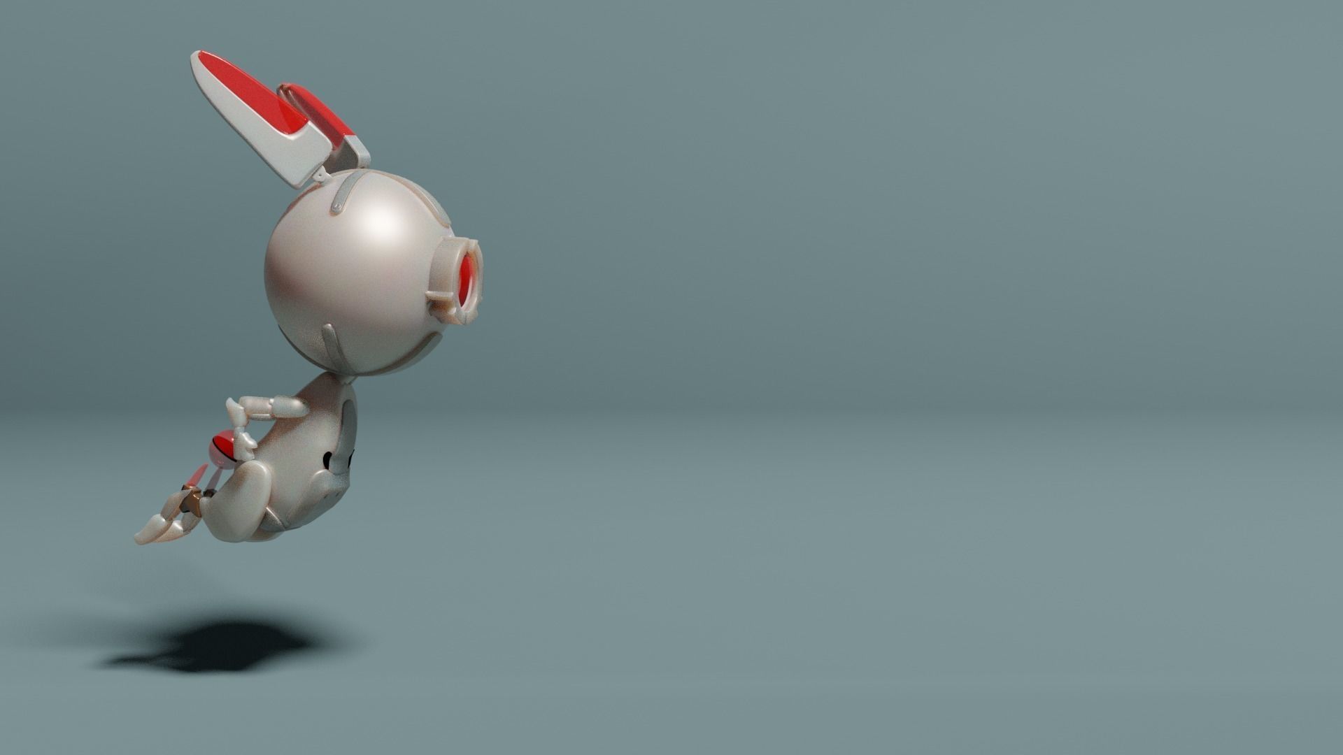 Robotic Bunny Low-poly 3D model_5