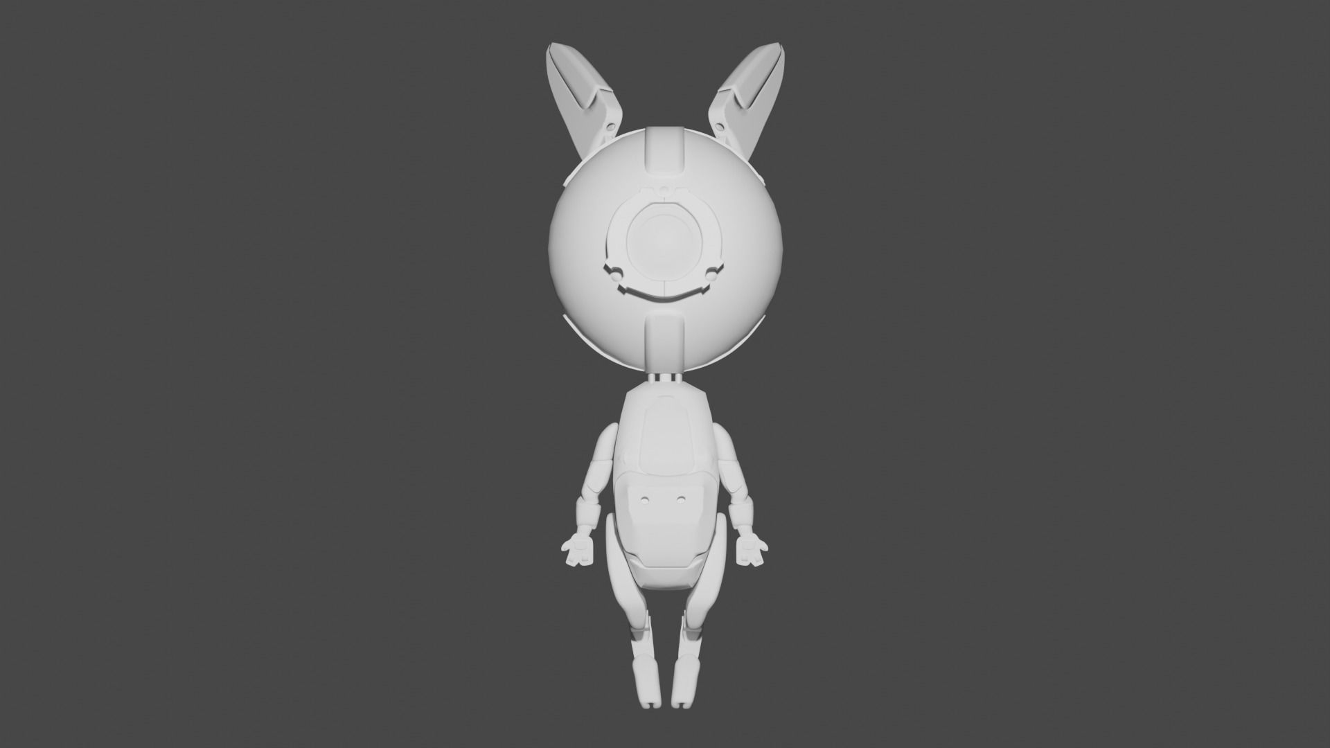 Robotic Bunny Low-poly 3D model_6