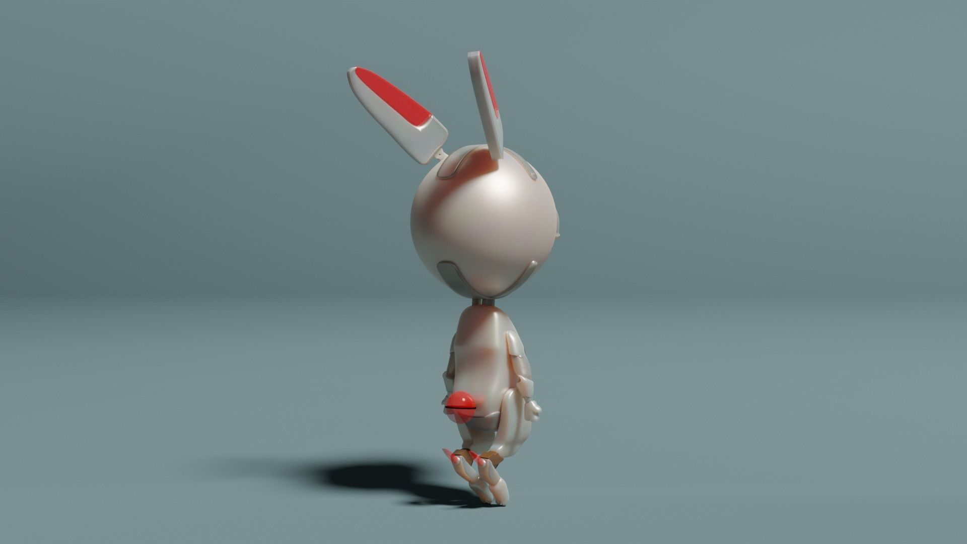 Robotic Bunny Low-poly 3D model_3
