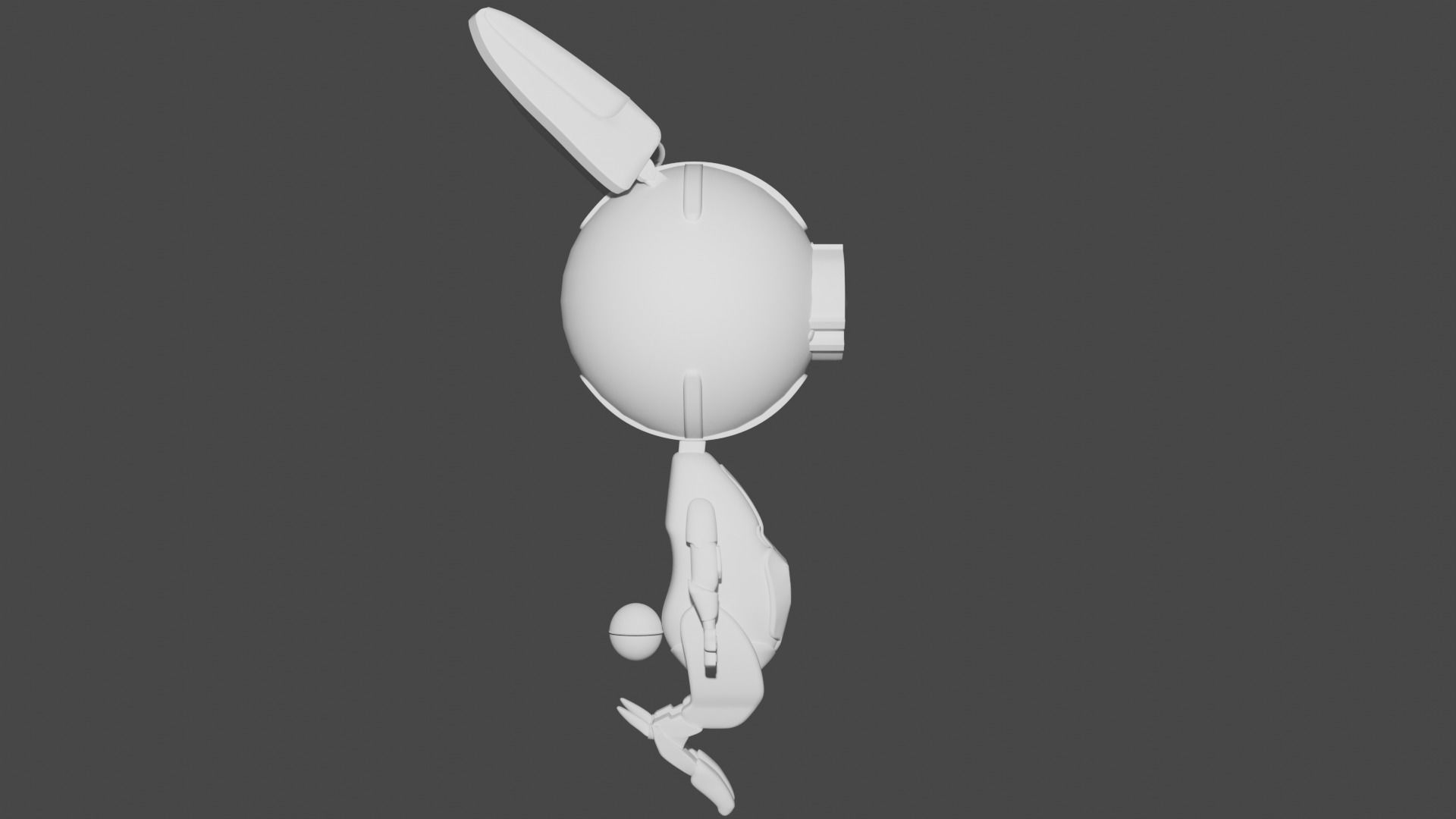 Robotic Bunny Low-poly 3D model_7