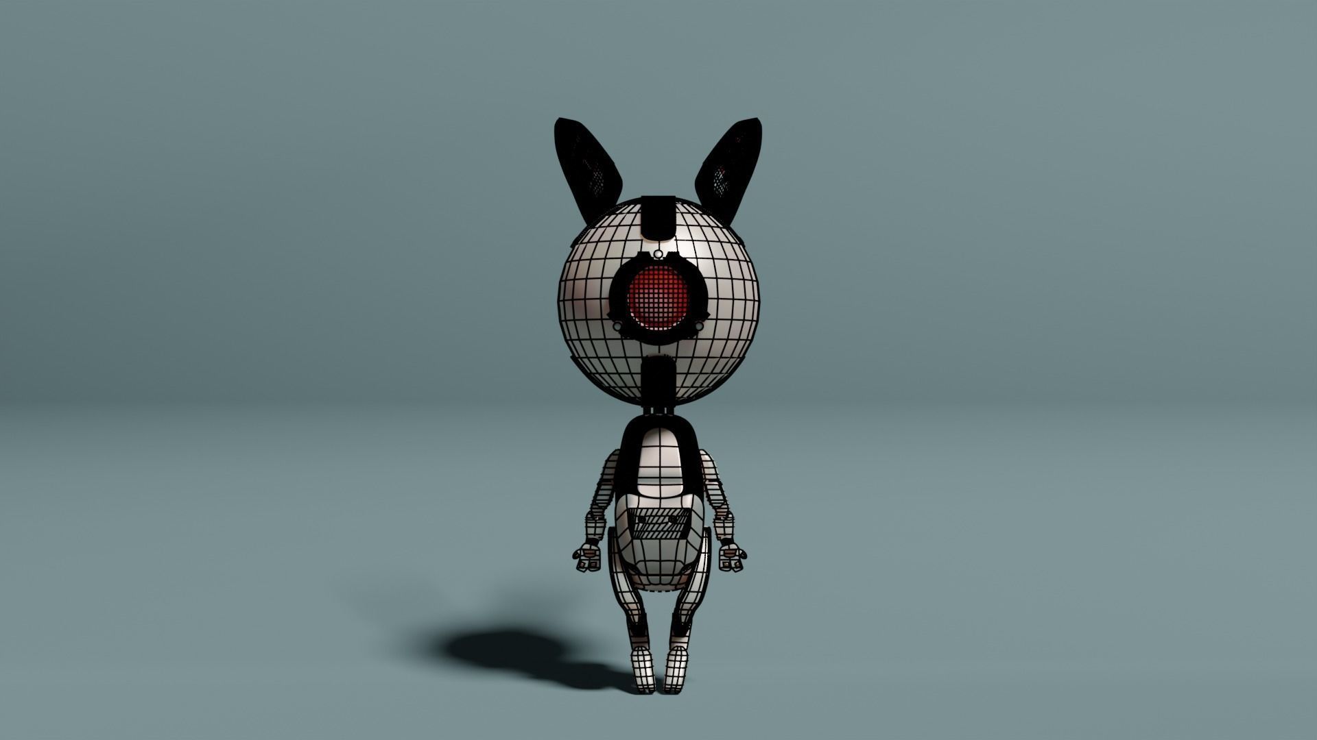Robotic Bunny Low-poly 3D model_8