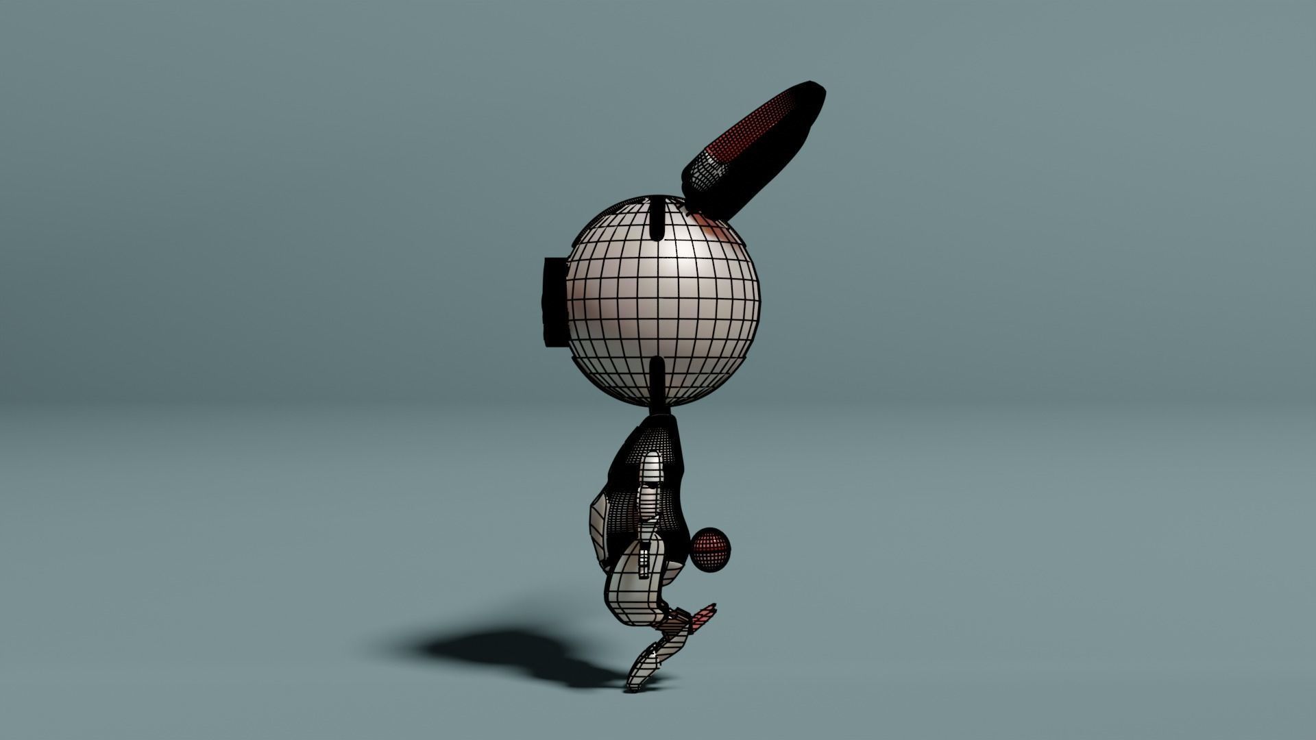 Robotic Bunny Low-poly 3D model_9