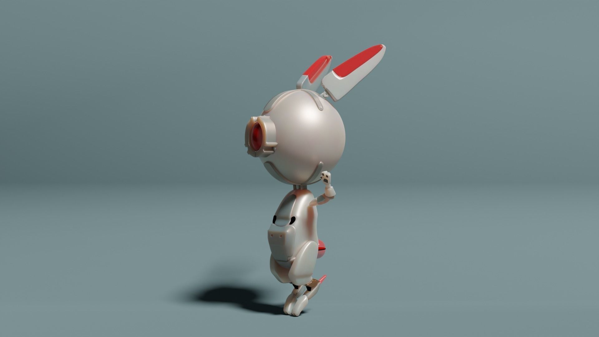 Robotic Bunny Low-poly 3D model_4