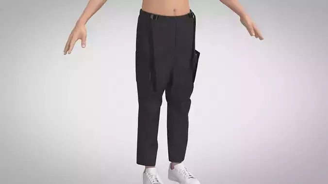 Dropped-Crotch Techwear Pants