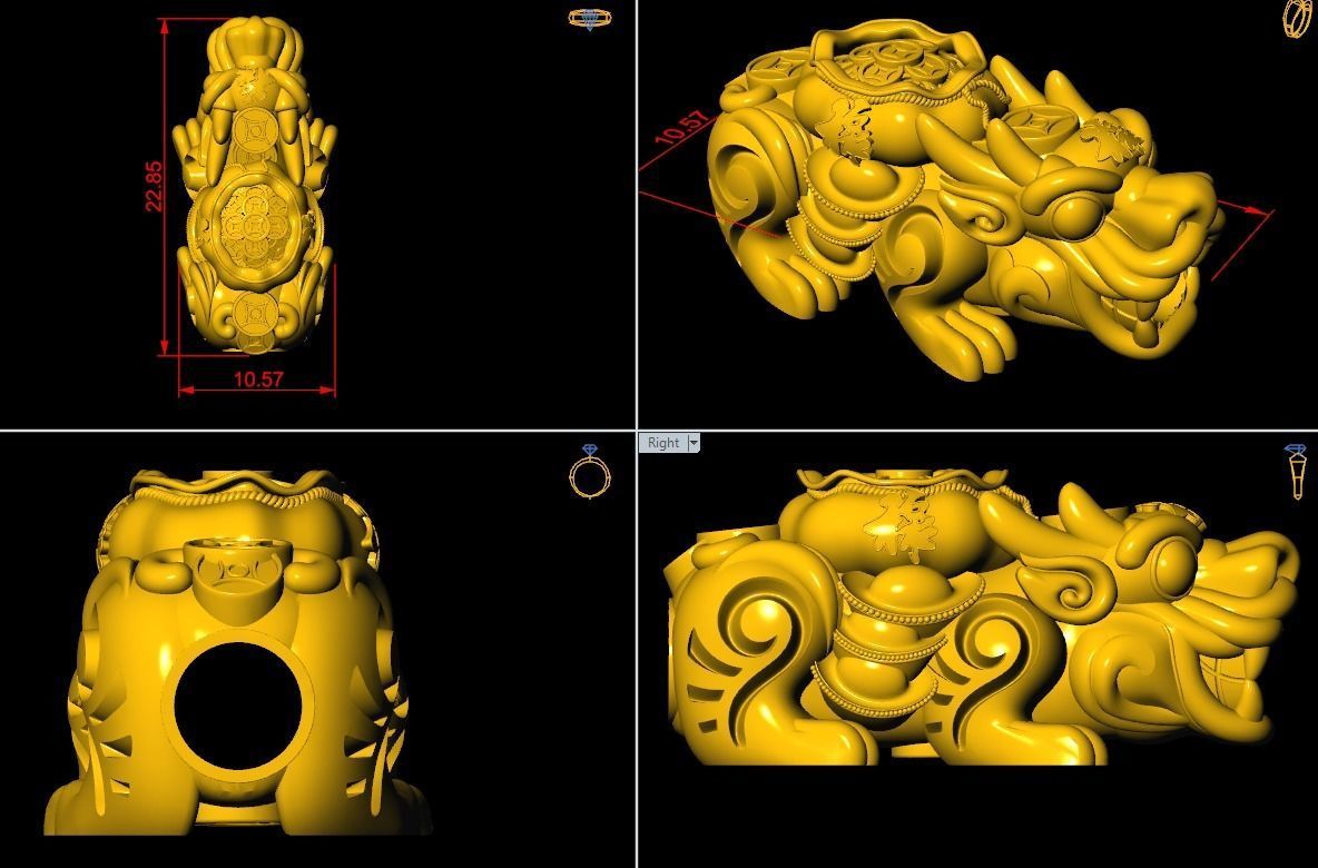 Pixiu Face Bracelet-Unicorn bracelet T03 3D print model_9