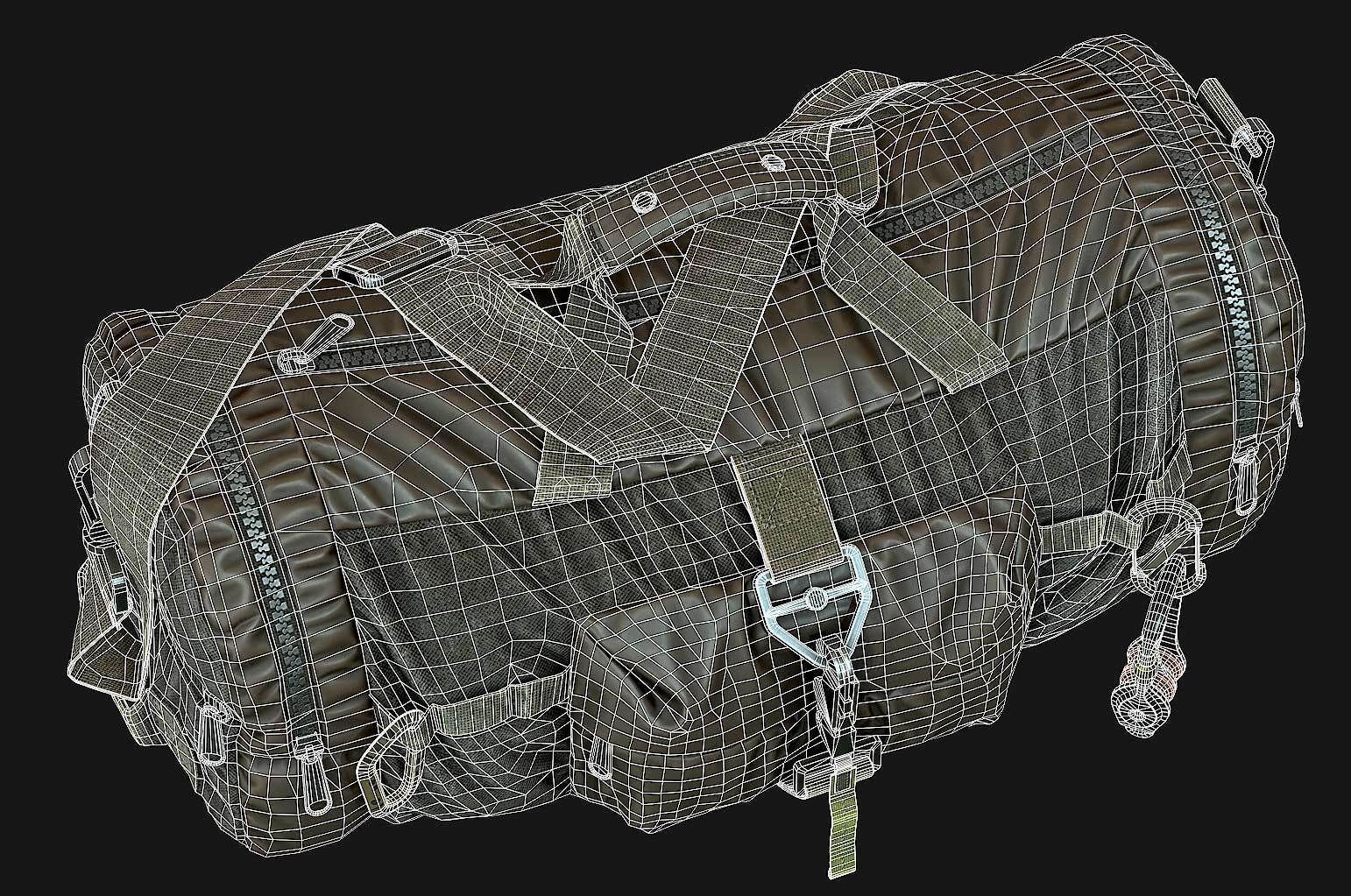 Game-ready Sport Bag 2 Low-poly 3D model_11