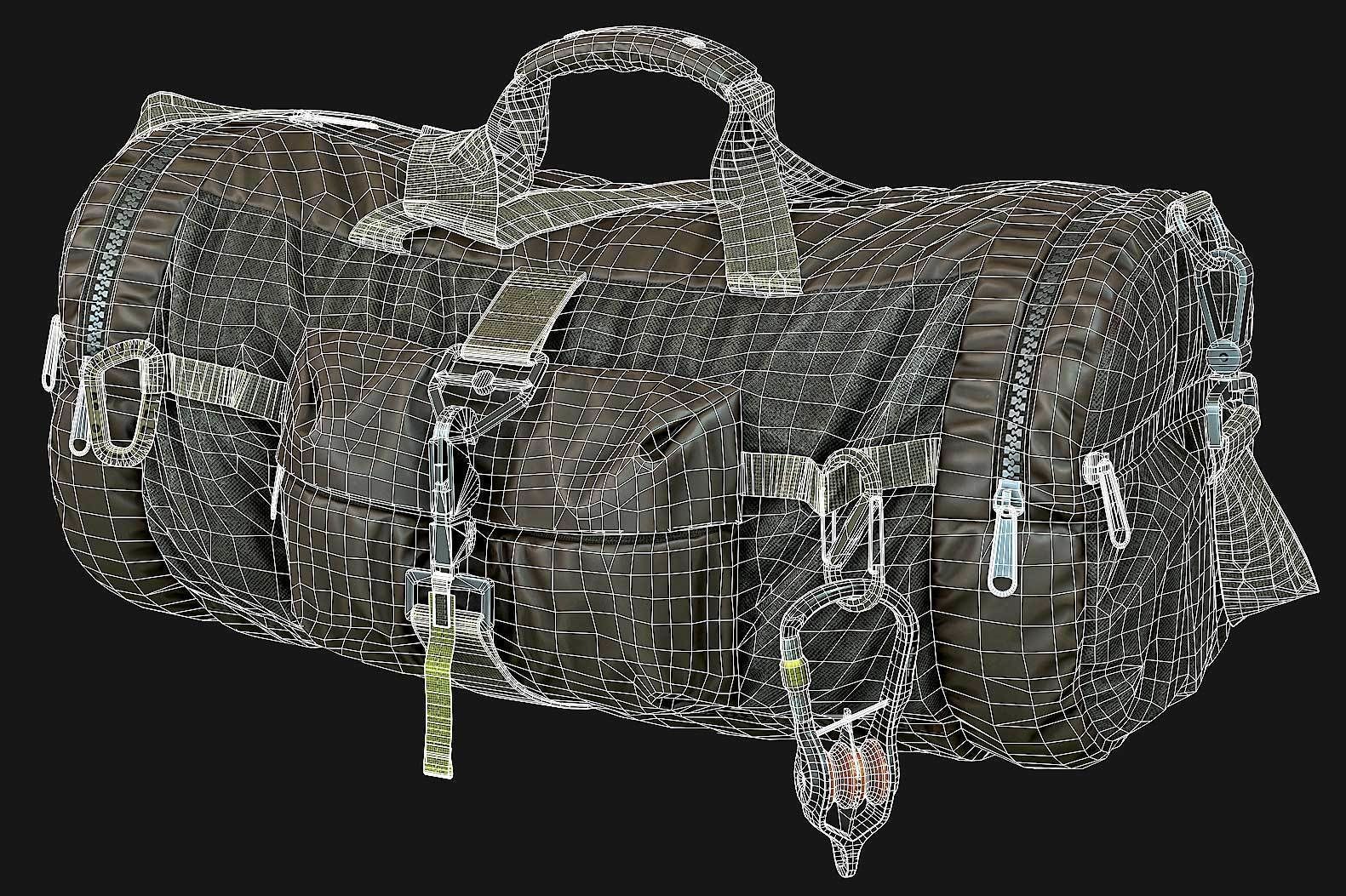 Game-ready Sport Bag 2 Low-poly 3D model_9