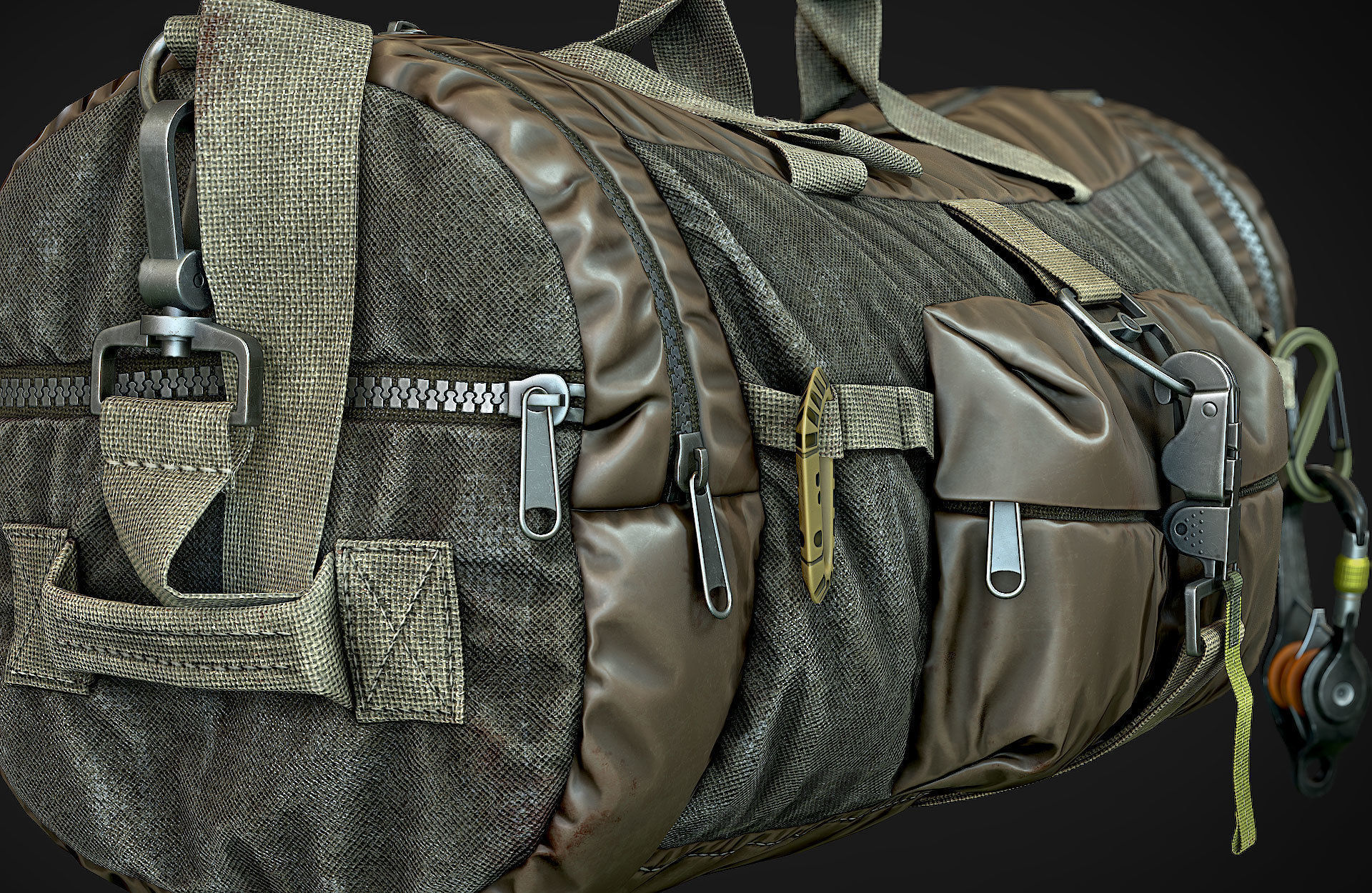 Game-ready Sport Bag 2 Low-poly 3D model_7