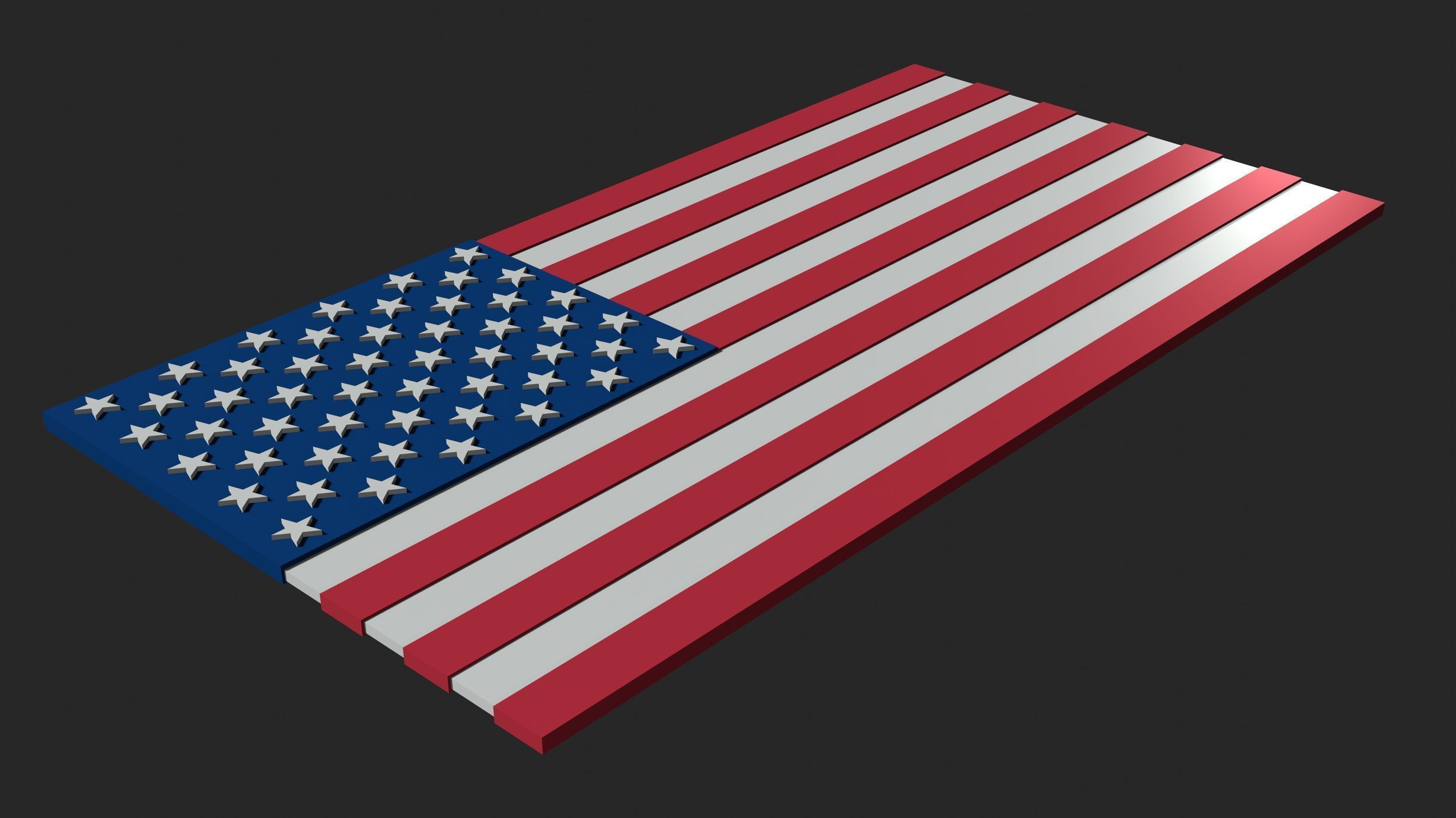 USA flag 3D model_2