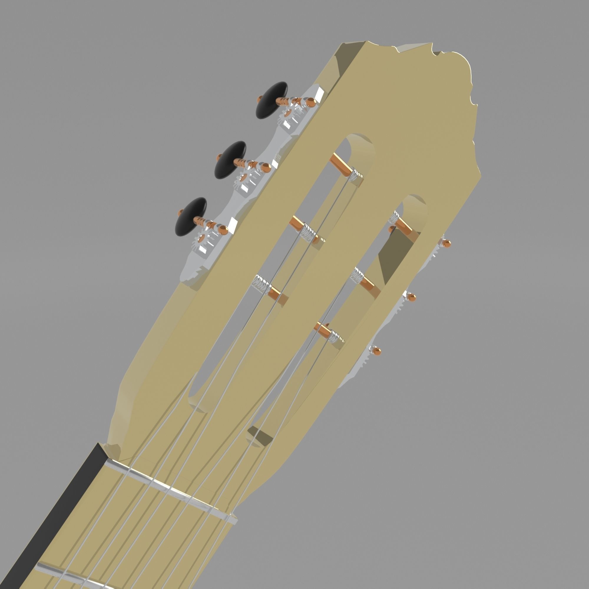 Classical Guitar Gold 3D model_1