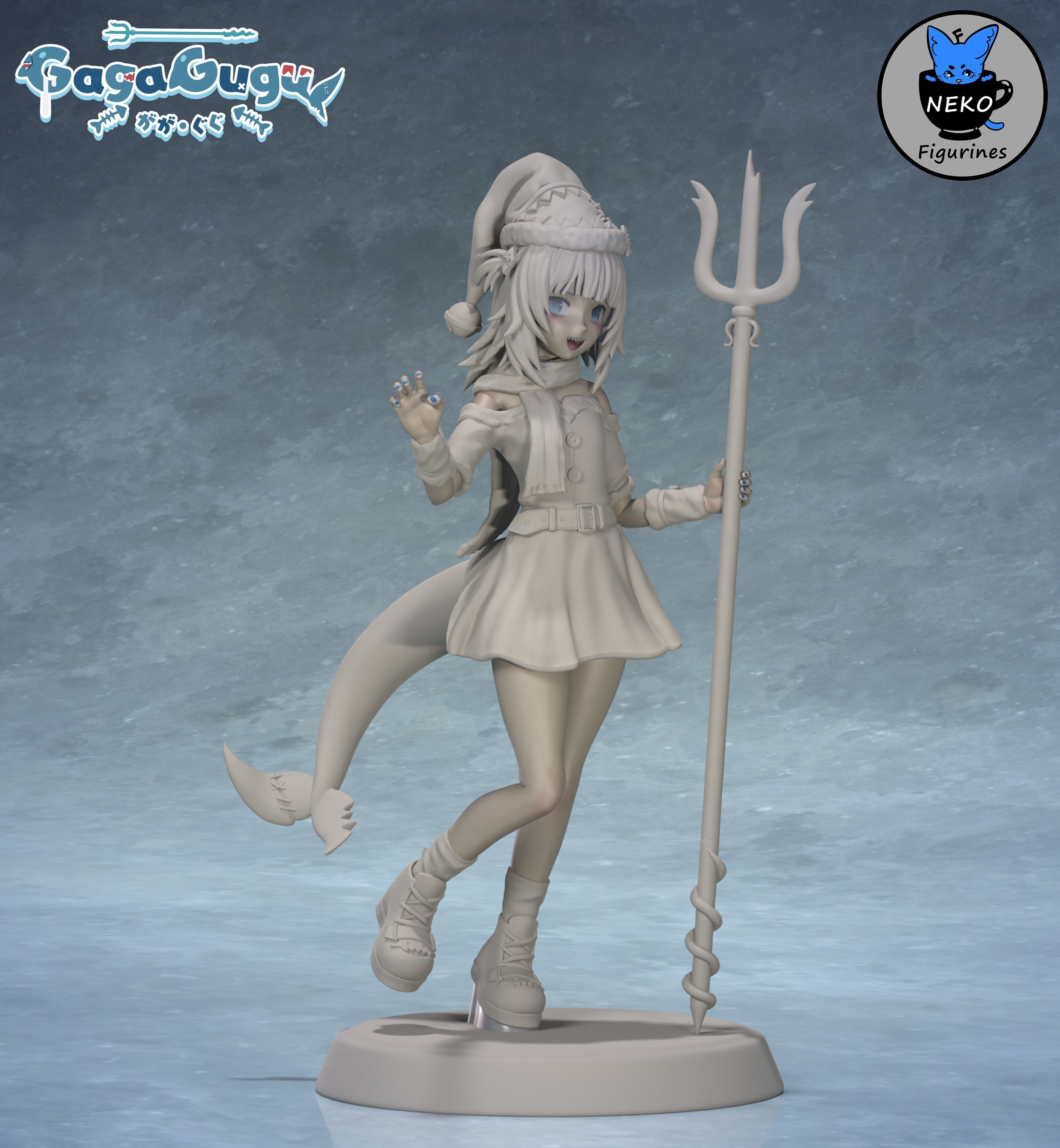 Gawr Gura - Hololive Vtuber Anime Figurine STL For 3D Printing 3D print model_13