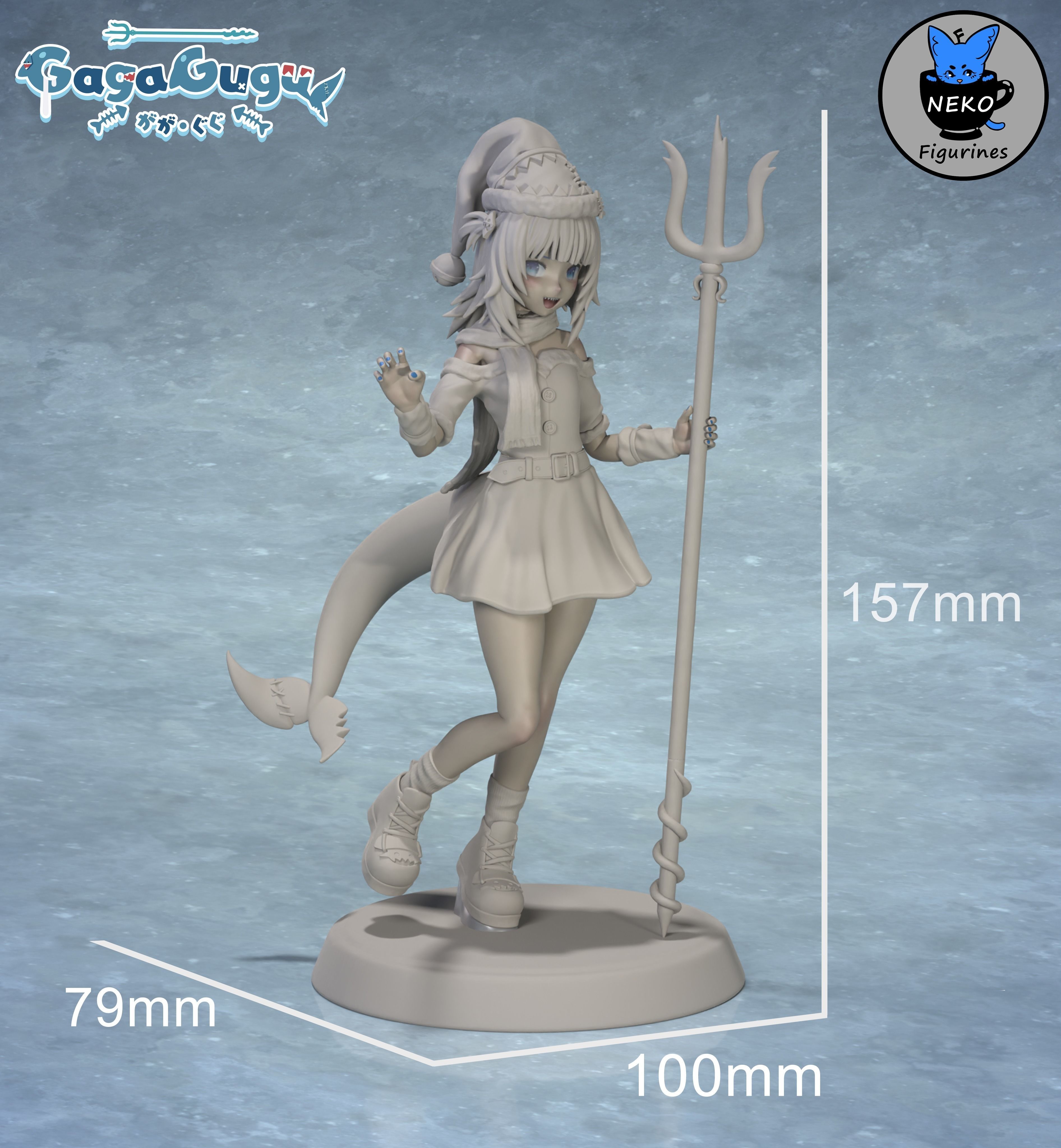 Gawr Gura - Hololive Vtuber Anime Figurine STL For 3D Printing 3D print model_6