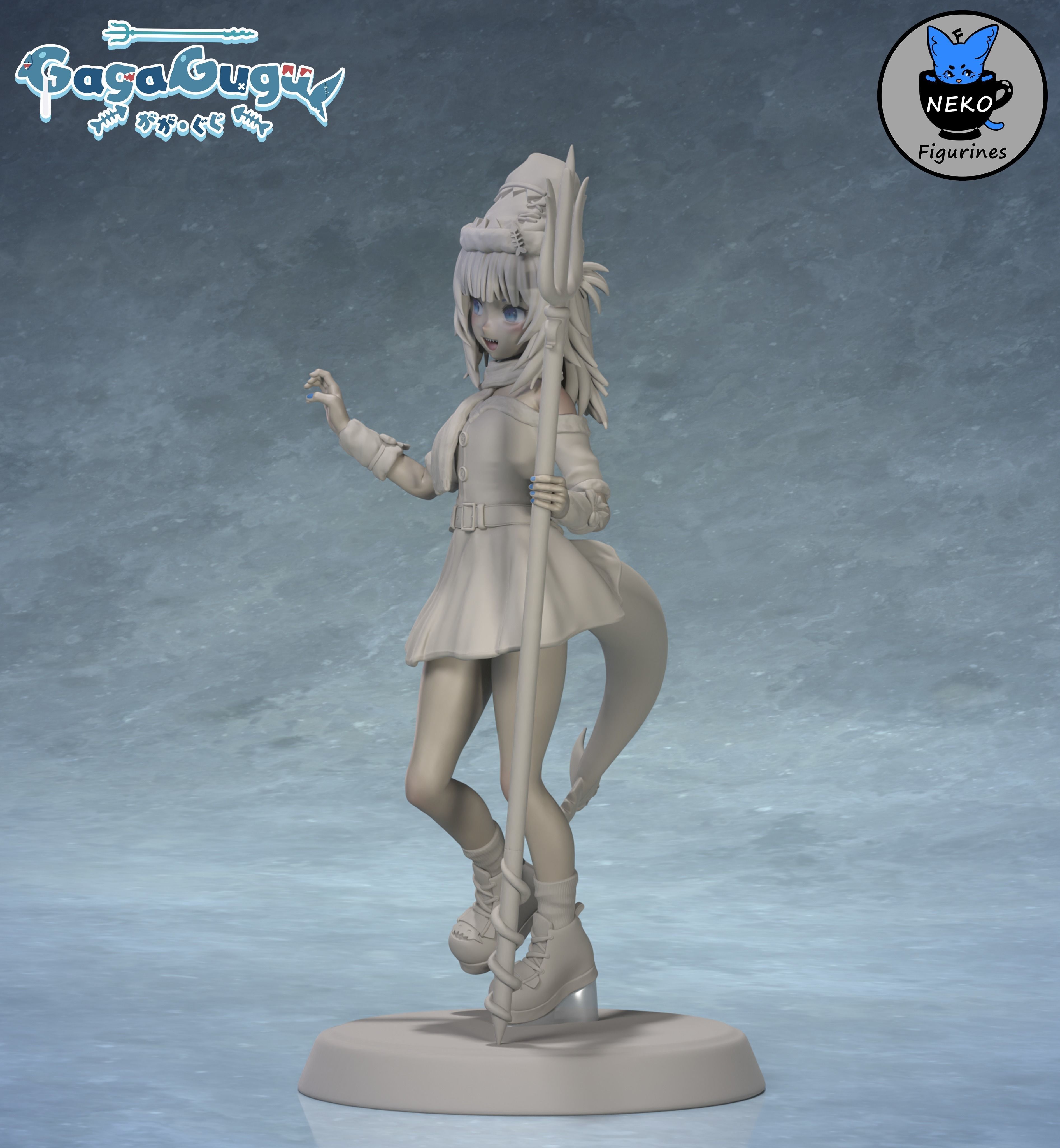 Gawr Gura - Hololive Vtuber Anime Figurine STL For 3D Printing 3D print model_14