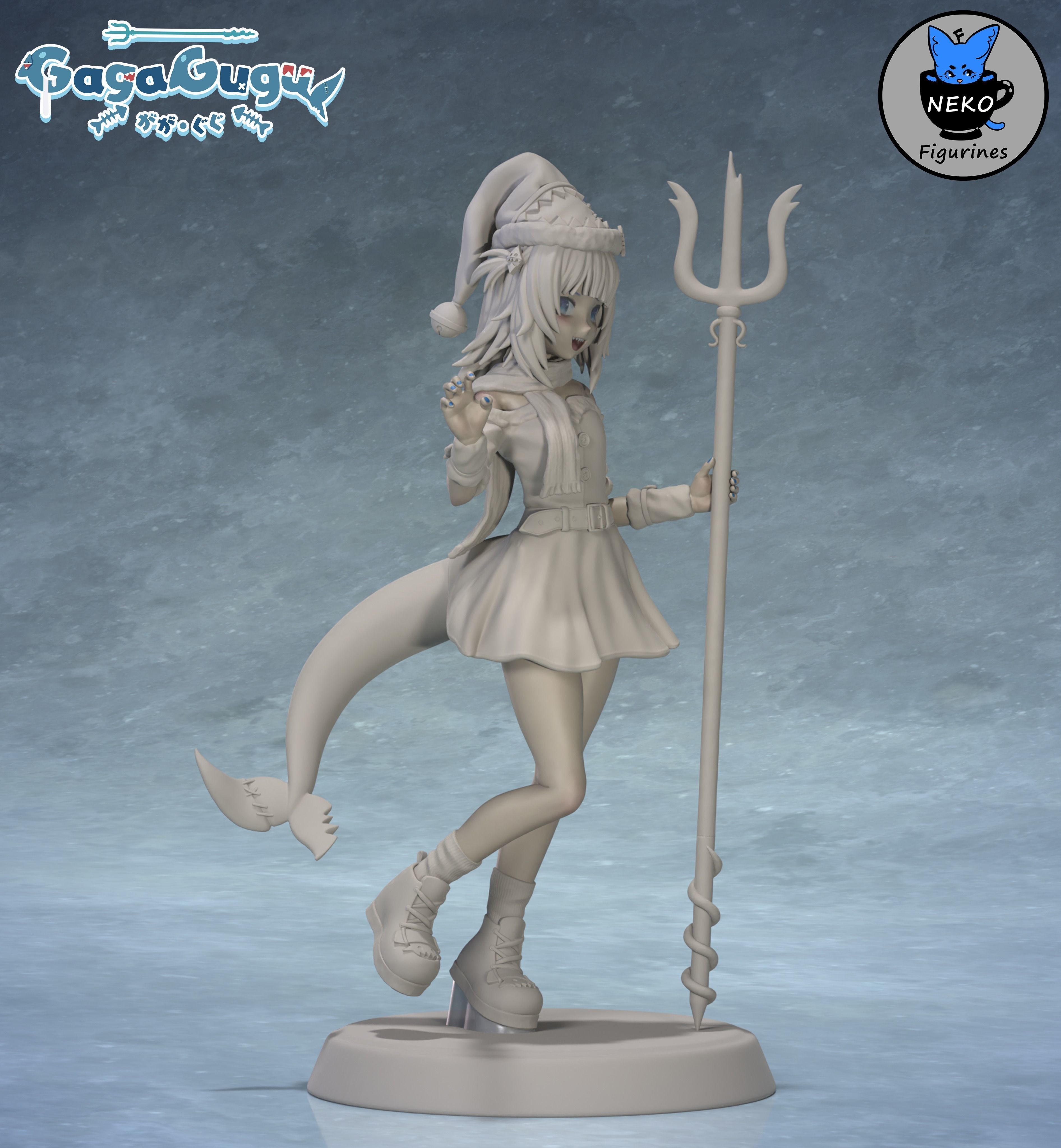 Gawr Gura - Hololive Vtuber Anime Figurine STL For 3D Printing 3D print model_11
