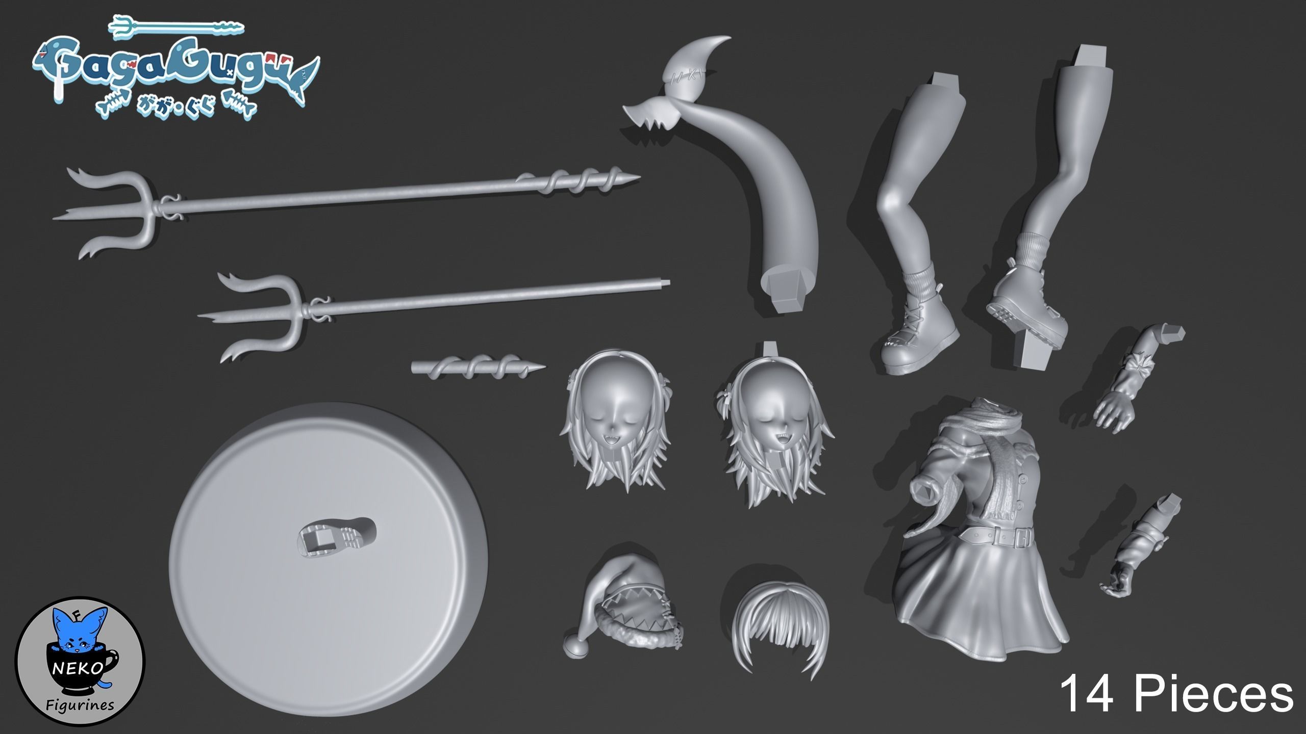 Gawr Gura - Hololive Vtuber Anime Figurine STL For 3D Printing 3D print model_7