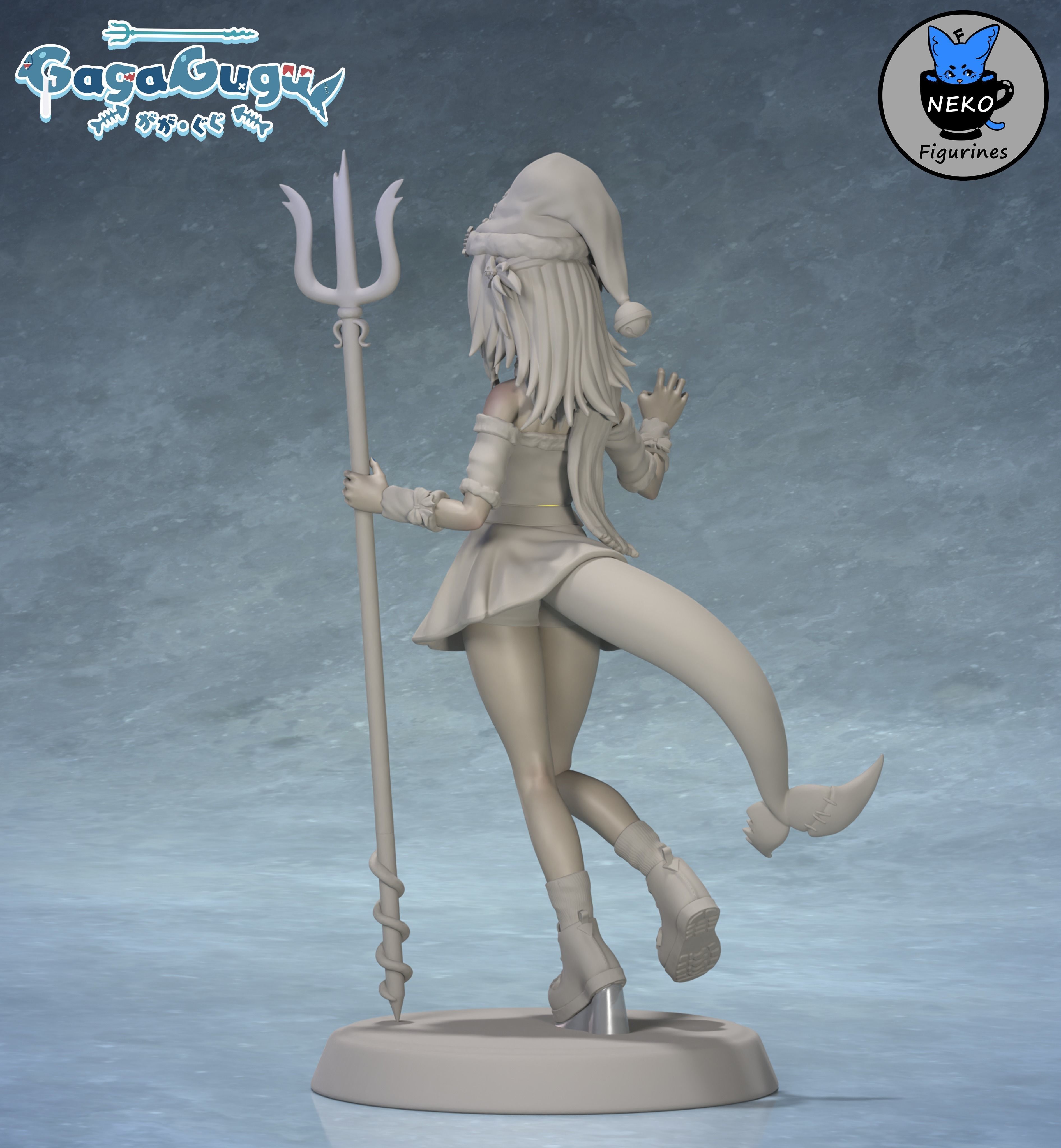 Gawr Gura - Hololive Vtuber Anime Figurine STL For 3D Printing 3D print model_12