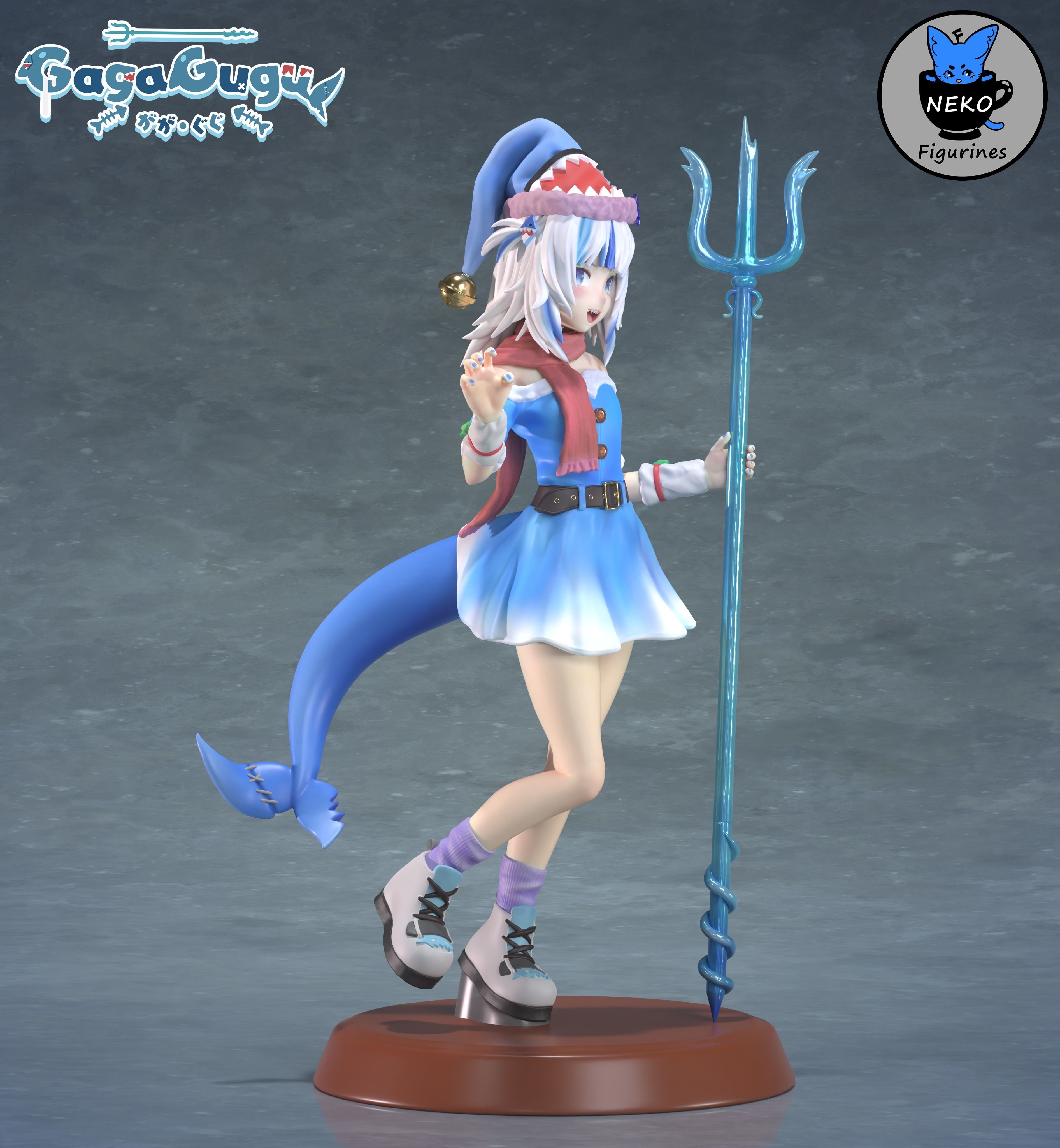 Gawr Gura - Hololive Vtuber Anime Figurine STL For 3D Printing 3D print model_9