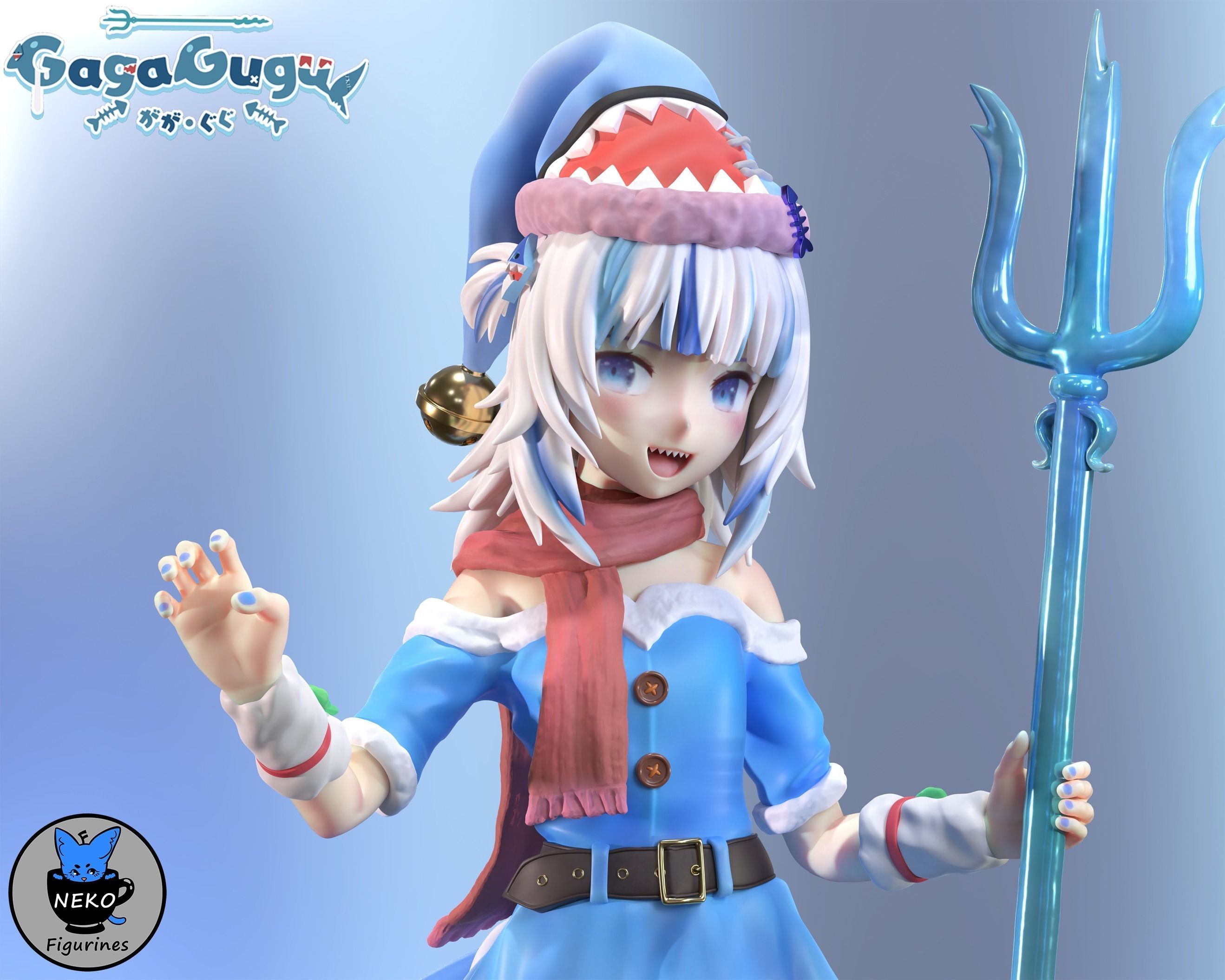 Gawr Gura - Hololive Vtuber Anime Figurine STL For 3D Printing 3D print model_1