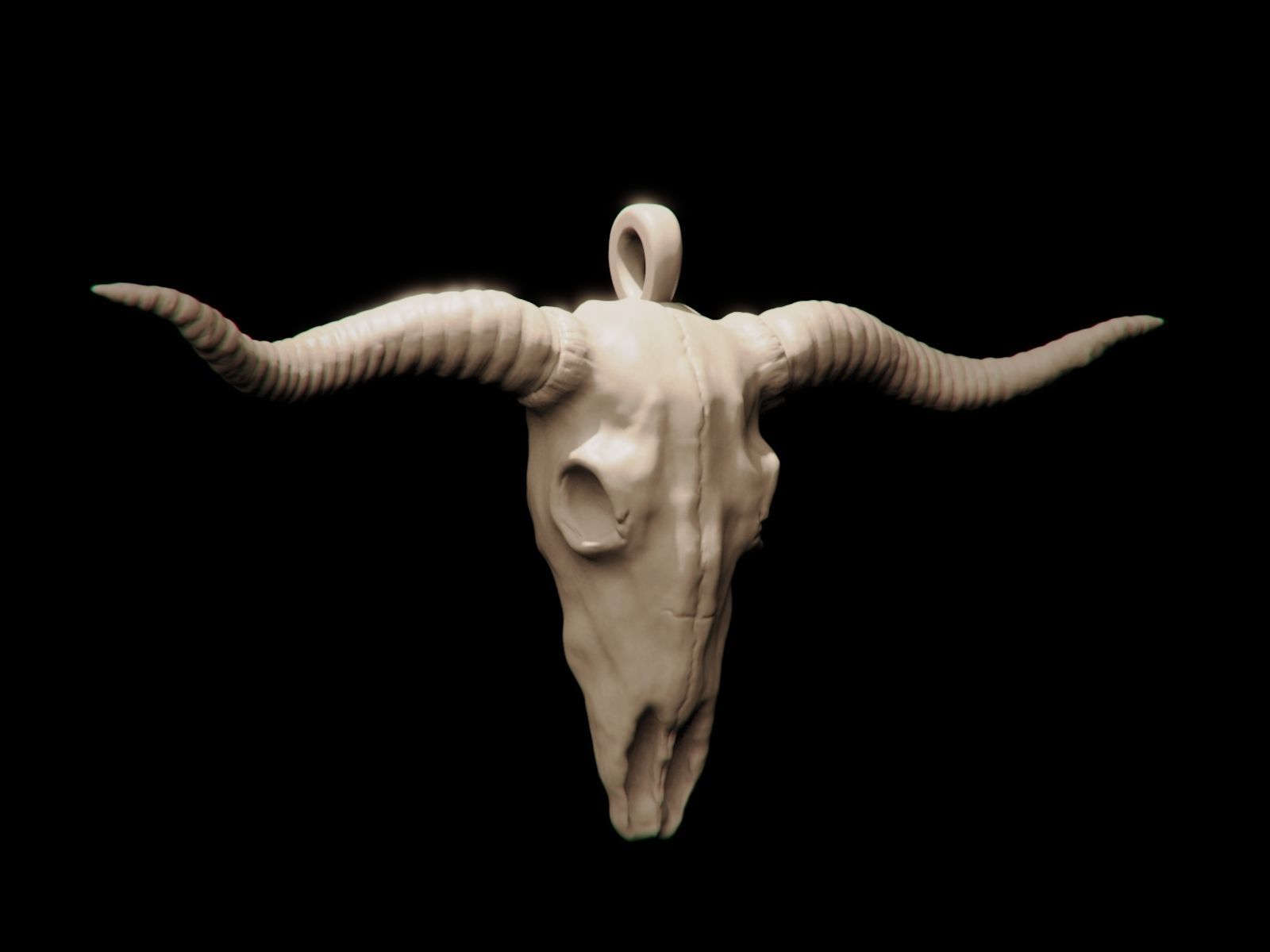 Ram Skull Pendant 3D print model_3