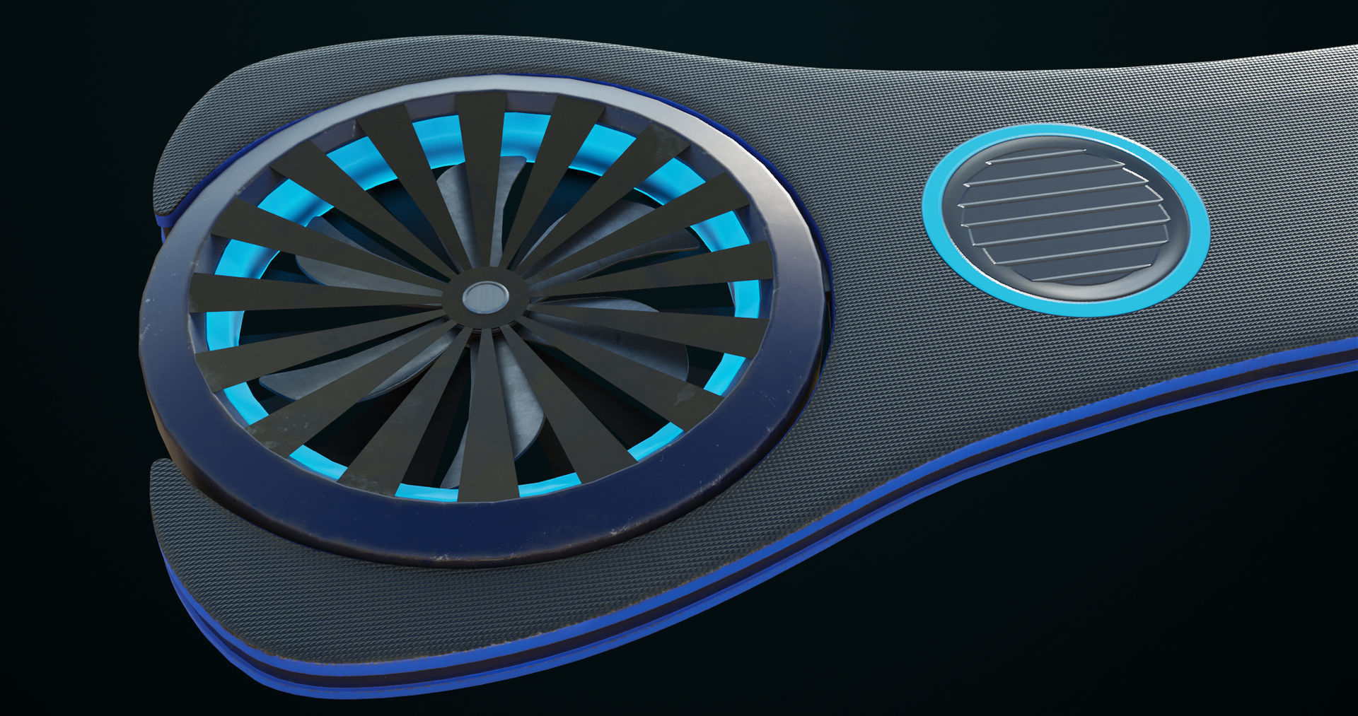 Sci Fi Hoverboard 3 All PBR Unity UE Textures Included Low-poly 3D model_11