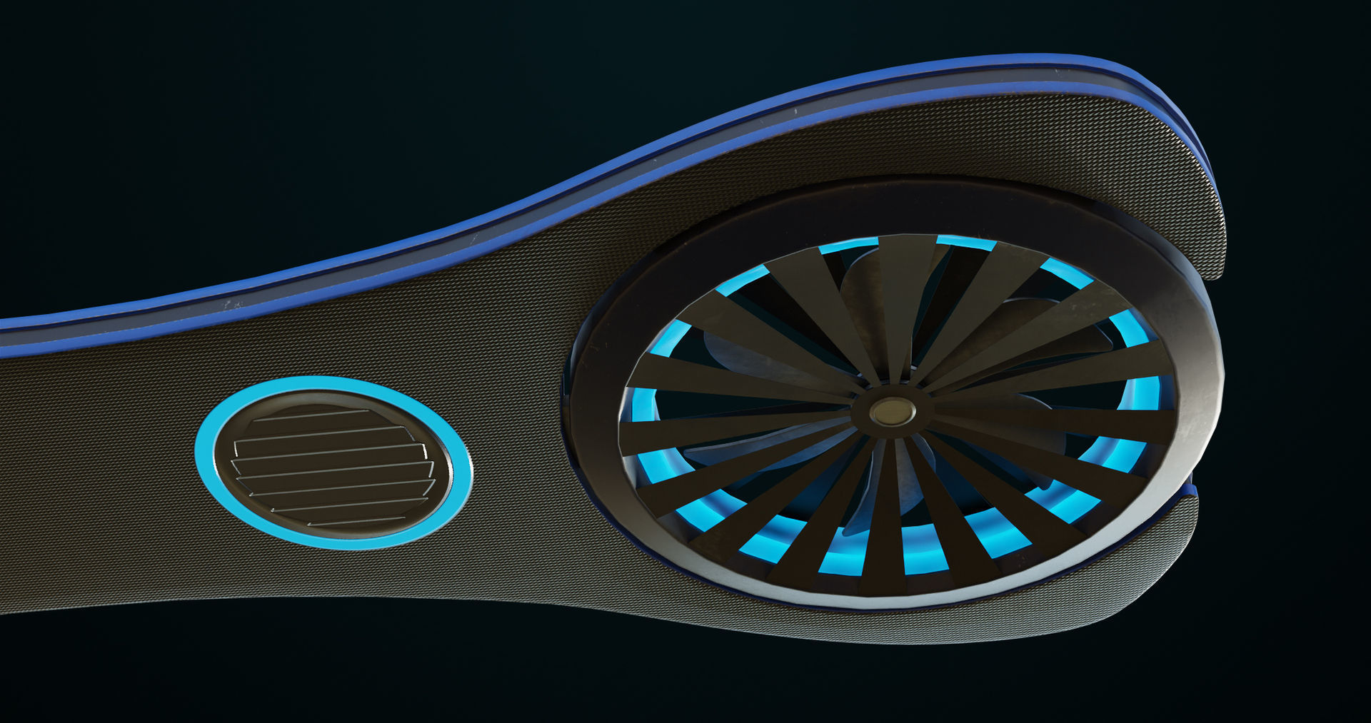 Sci Fi Hoverboard 3 All PBR Unity UE Textures Included Low-poly 3D model_14