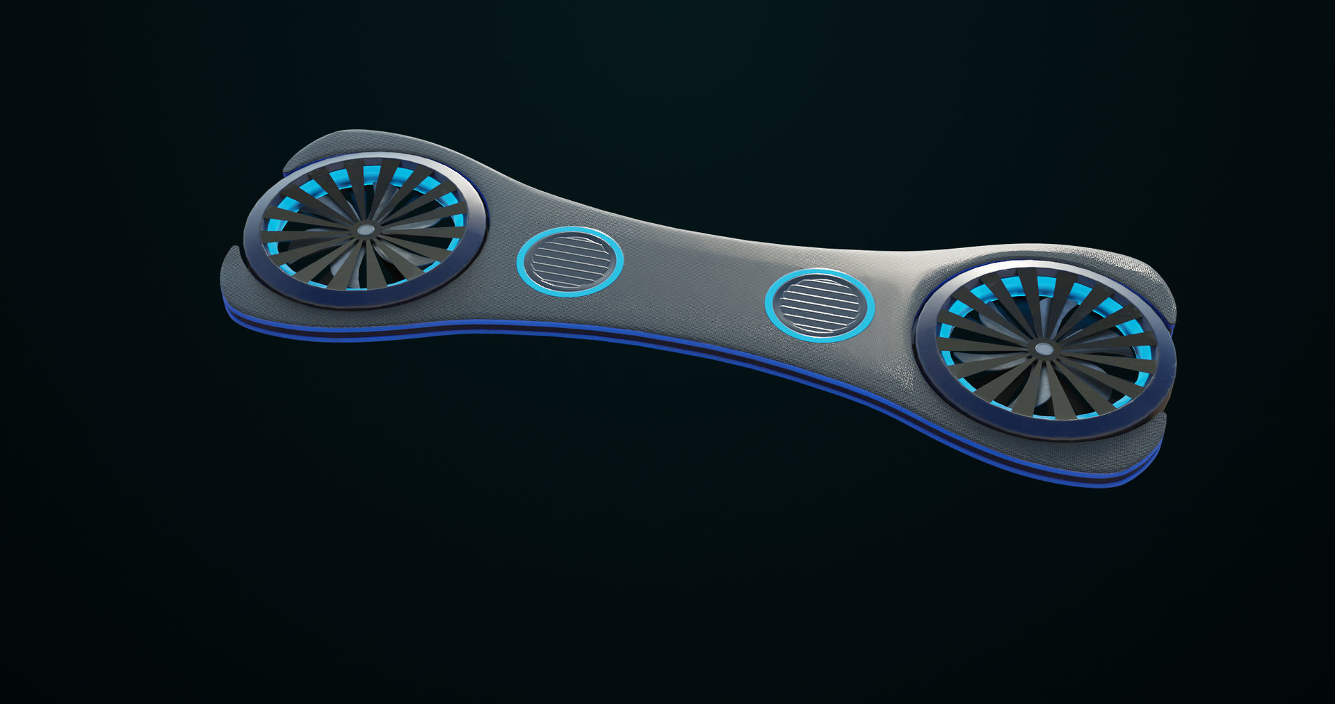 Sci Fi Hoverboard 3 All PBR Unity UE Textures Included Low-poly 3D model_6