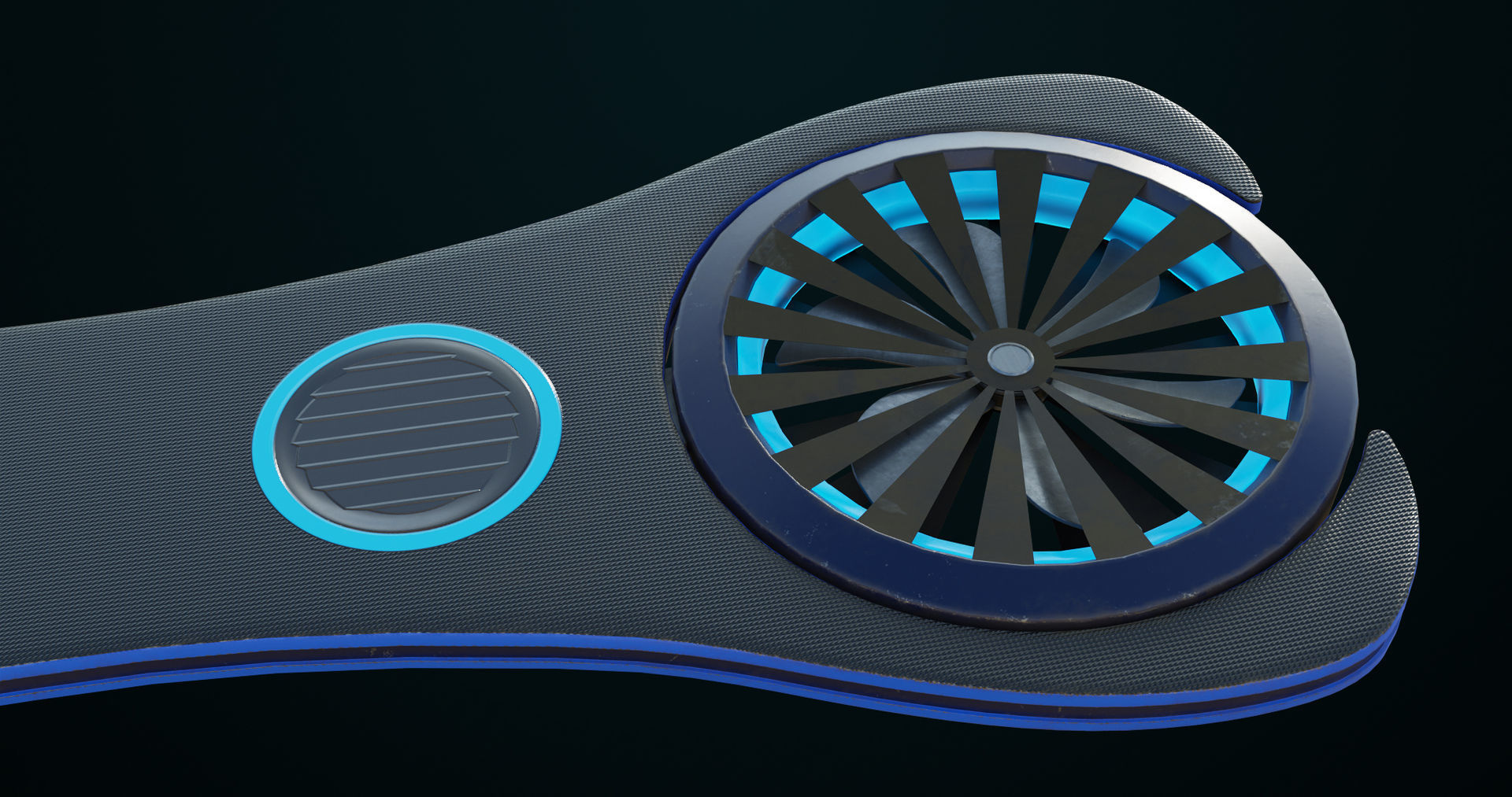 Sci Fi Hoverboard 3 All PBR Unity UE Textures Included Low-poly 3D model_10