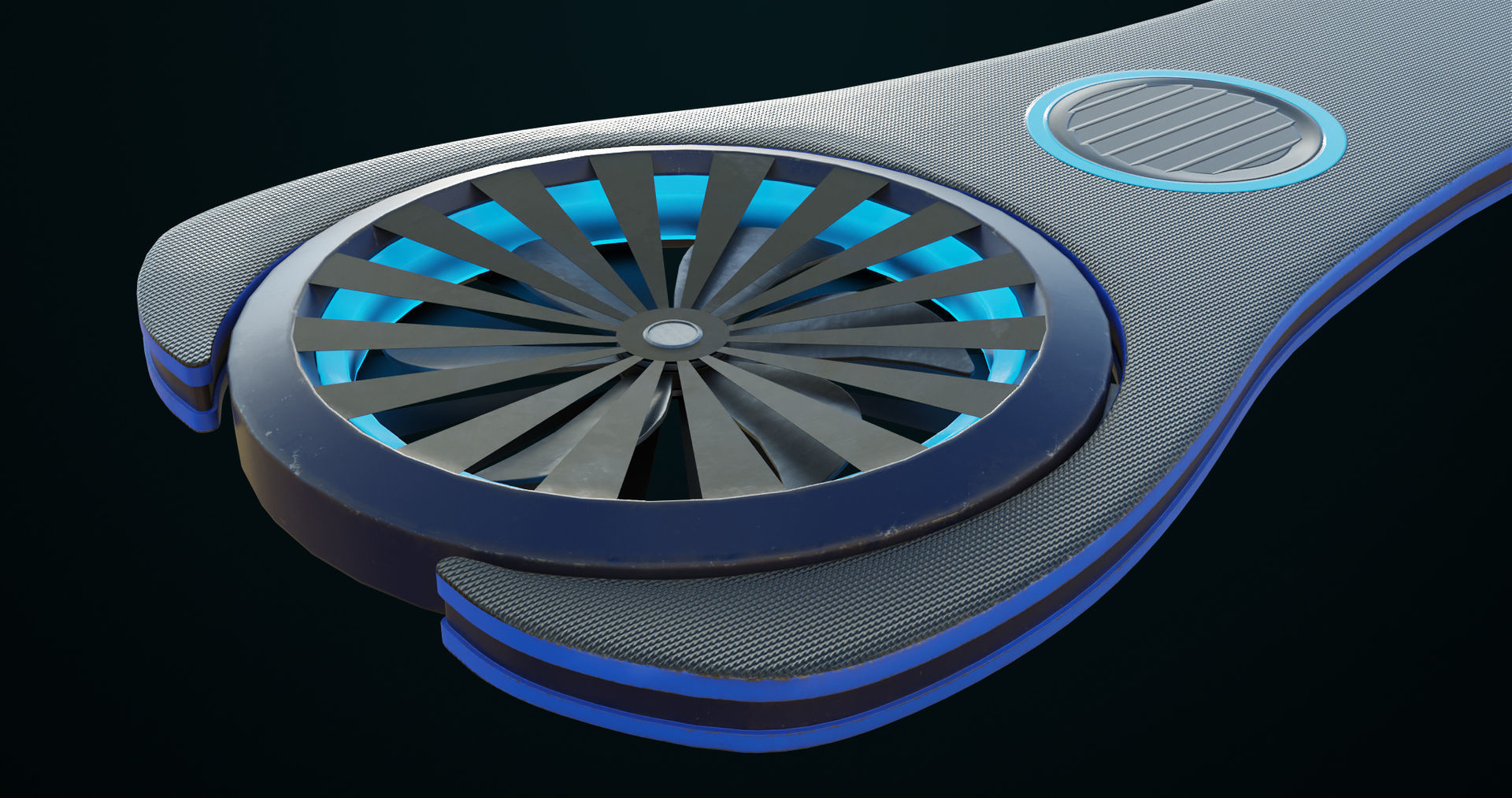 Sci Fi Hoverboard 3 All PBR Unity UE Textures Included Low-poly 3D model_13