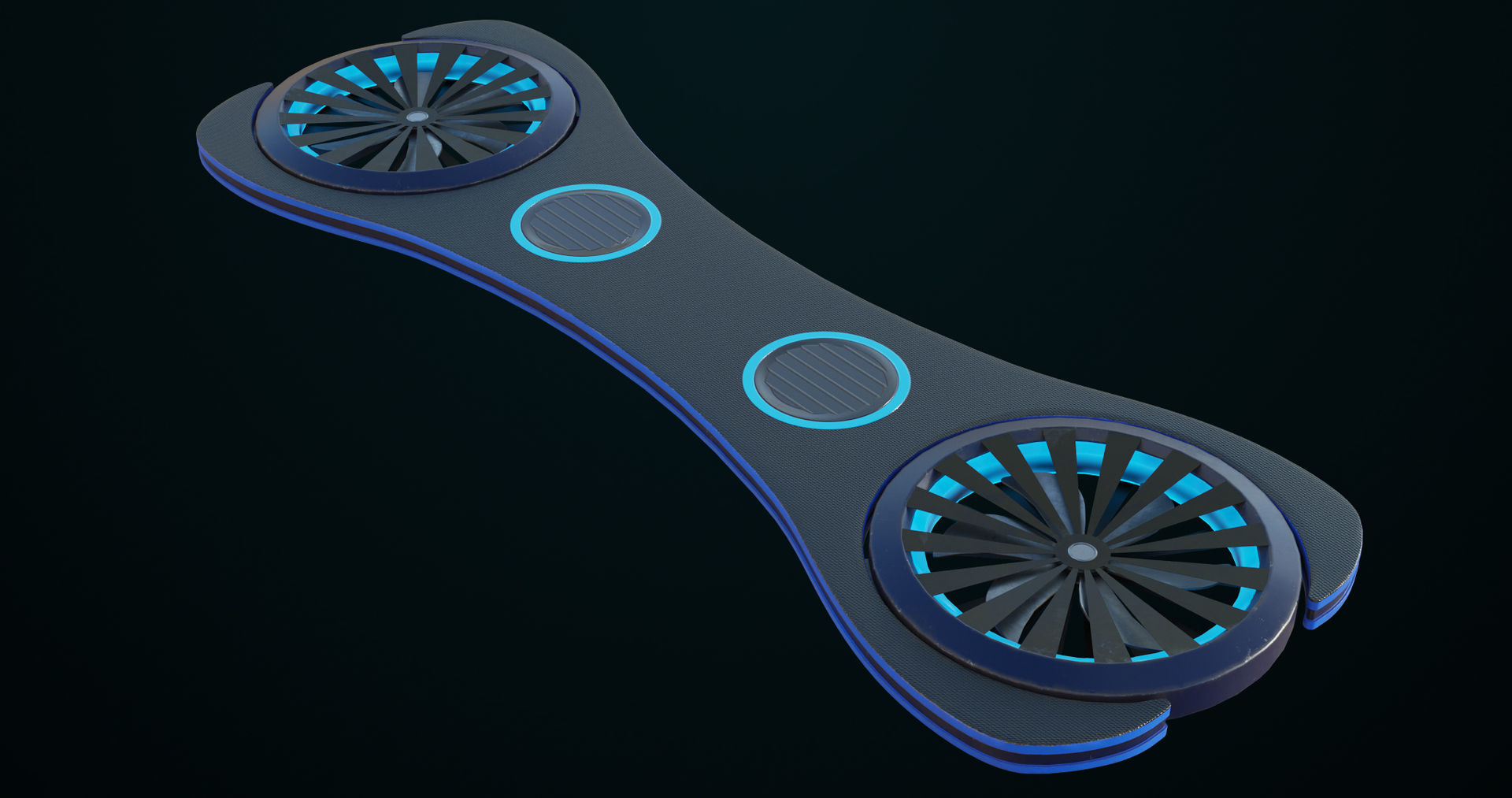Sci Fi Hoverboard 3 All PBR Unity UE Textures Included Low-poly 3D model_8