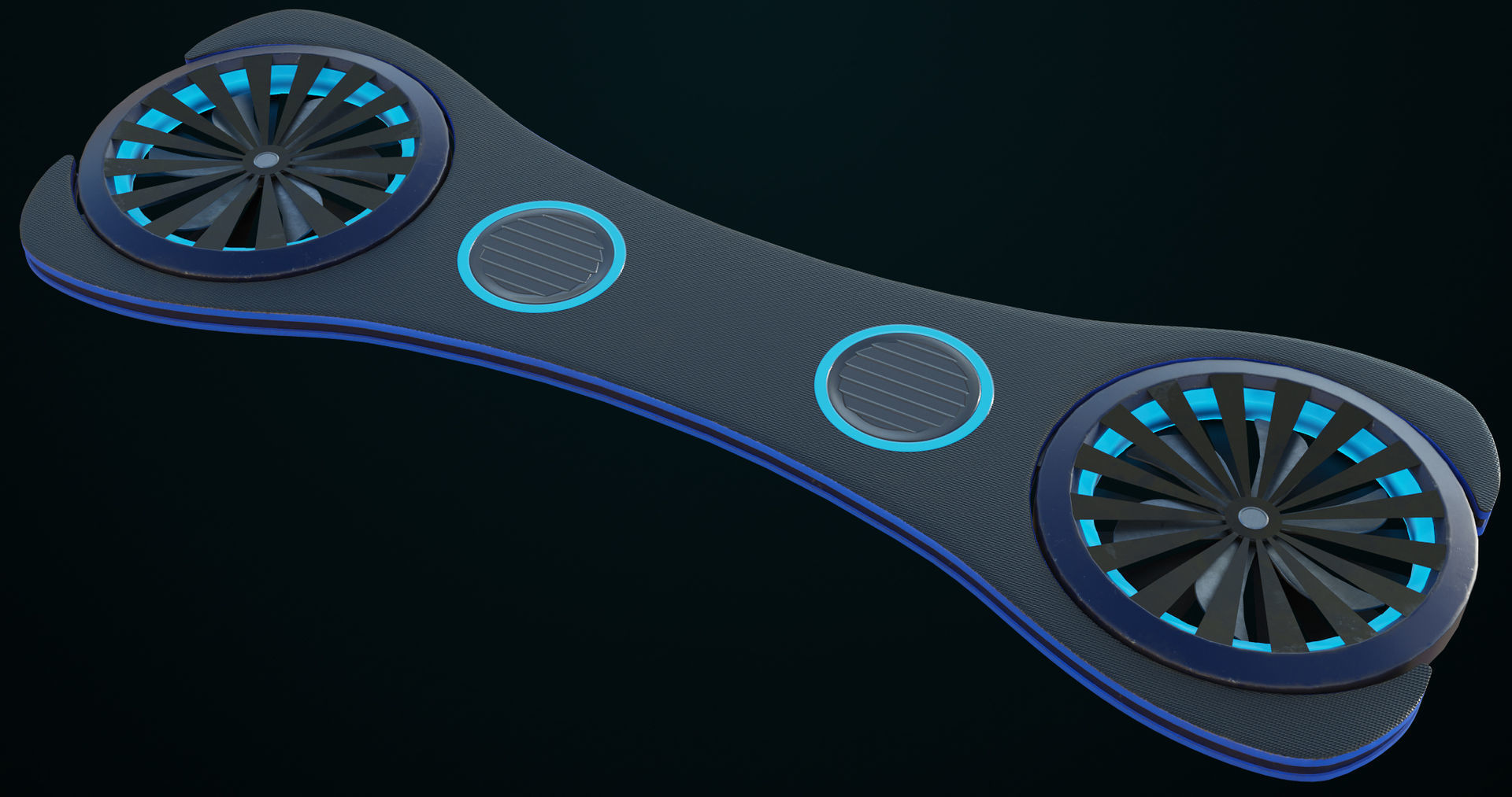 Sci Fi Hoverboard 3 All PBR Unity UE Textures Included Low-poly 3D model_4